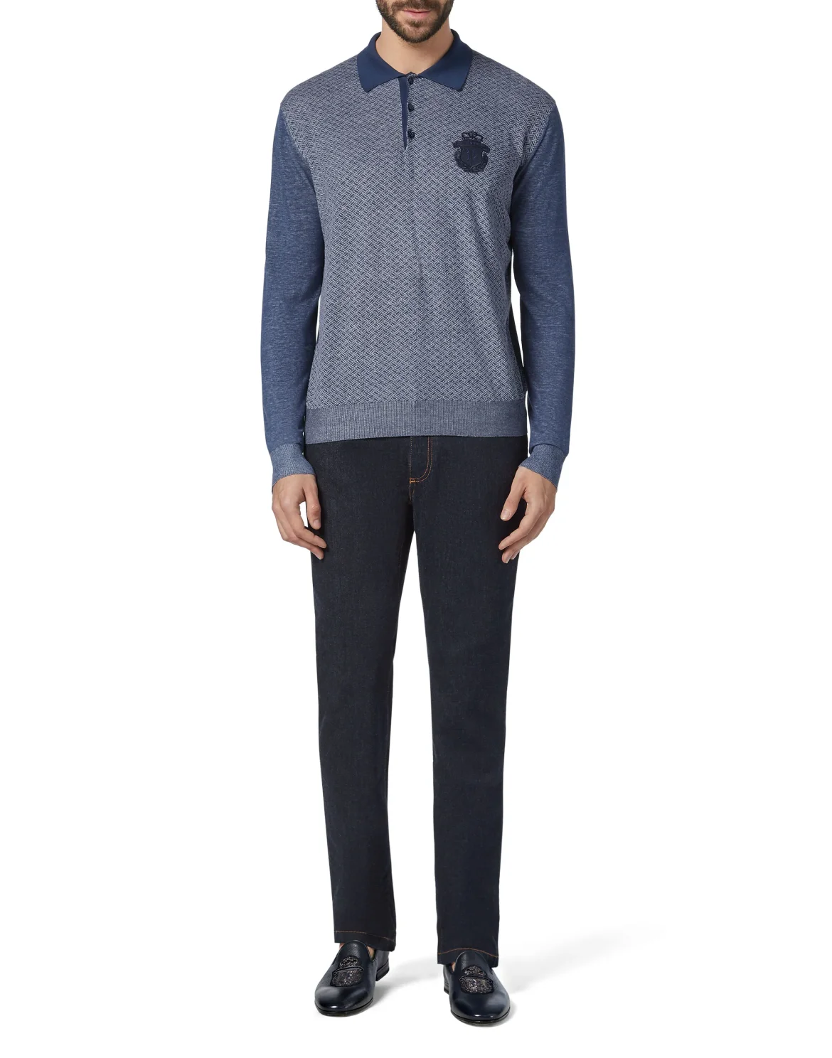 Pullover Polo-Neck LS Crest, цвет: Синий