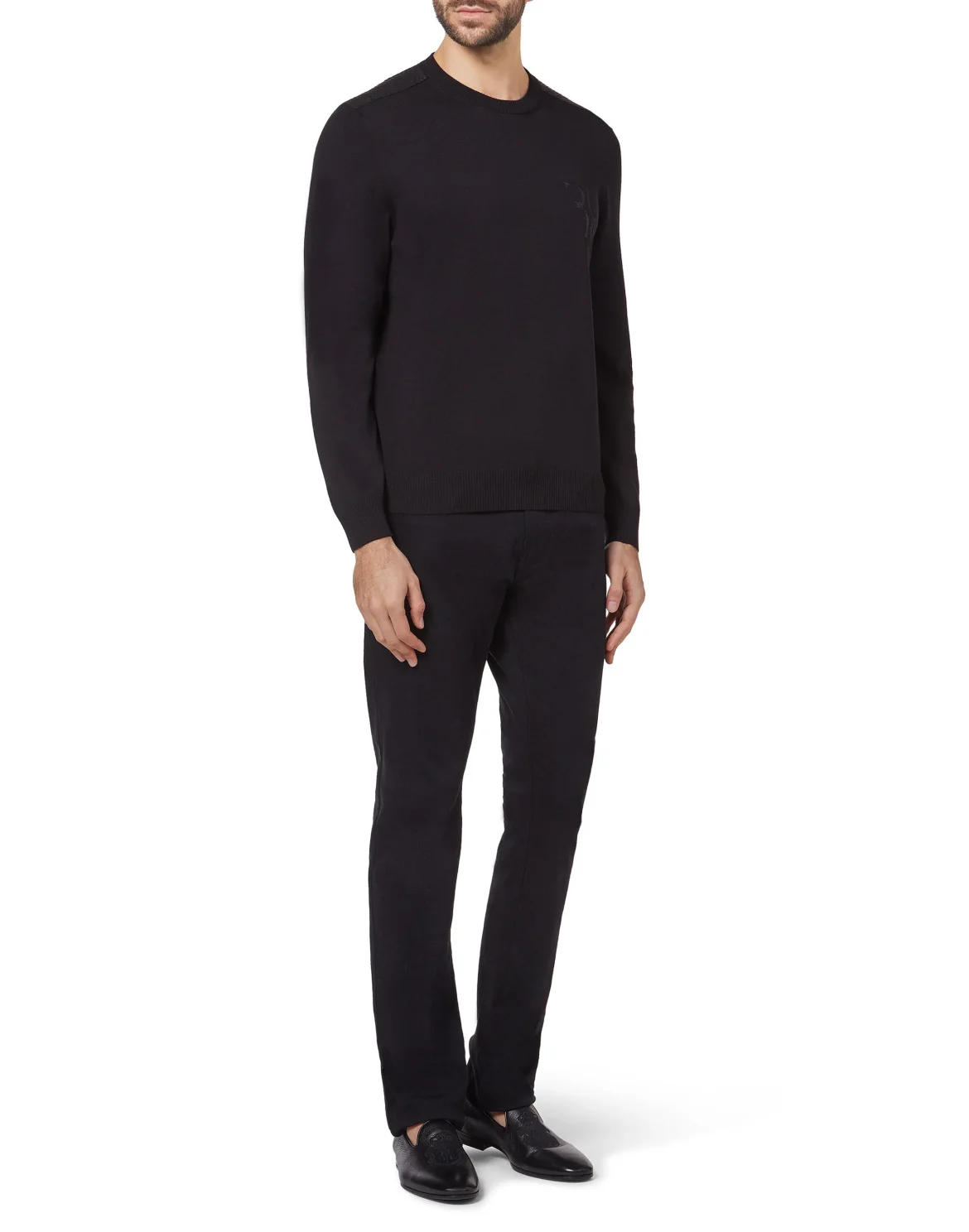 Pullover Round Neck LS Double B, цвет: Черный