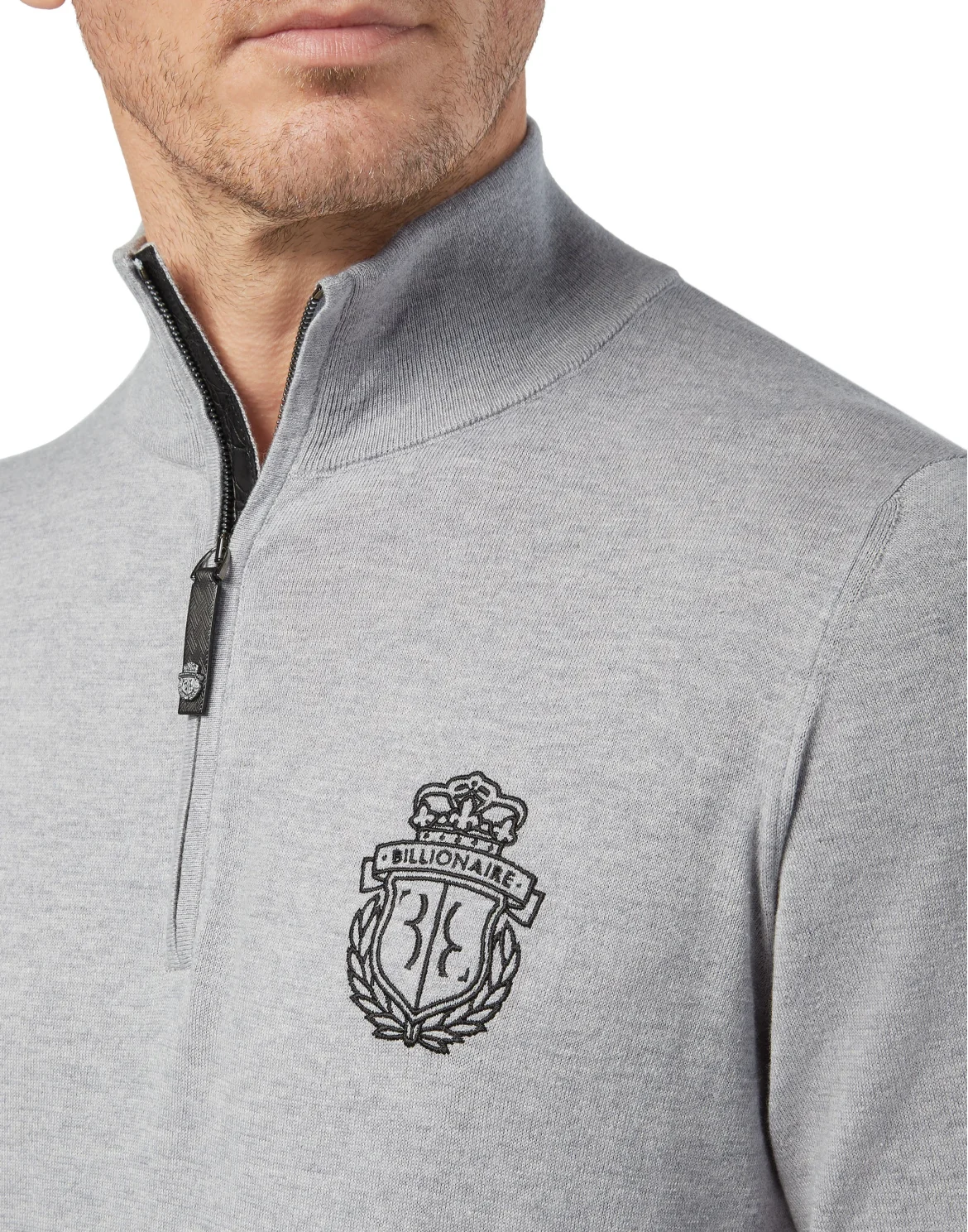 Pullover zip mock Crest, цвет: Серый