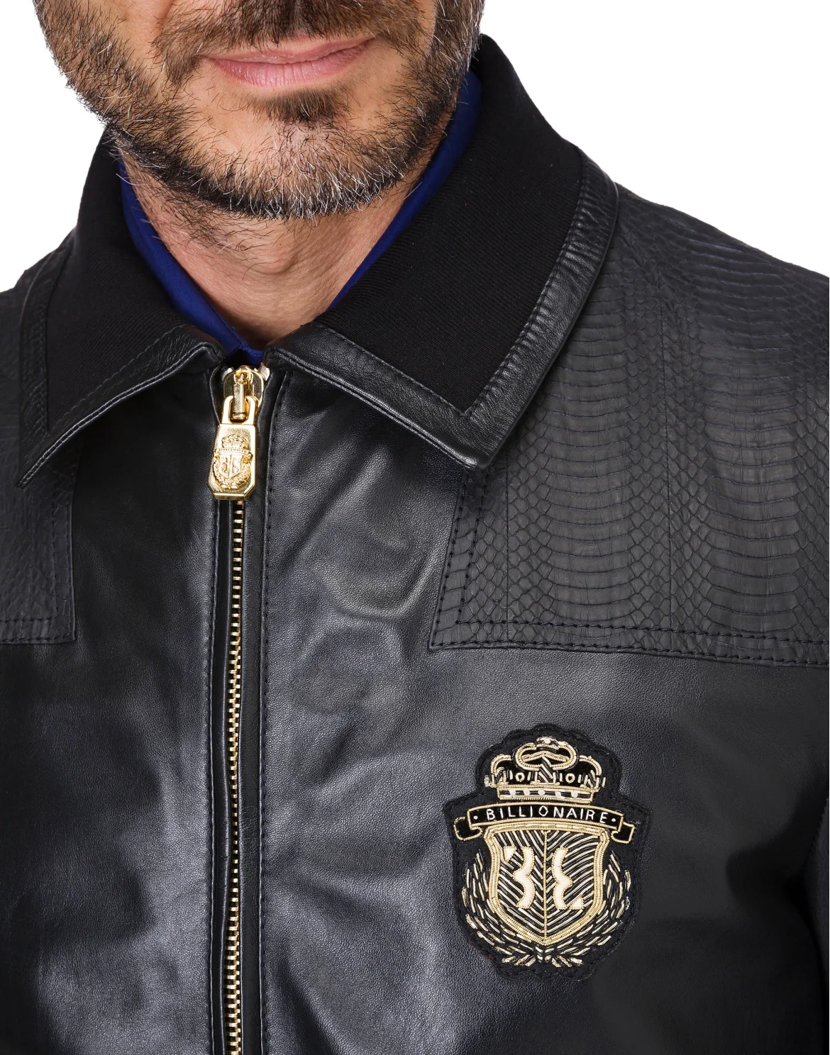 Leather Bomber Crest, цвет: Черный