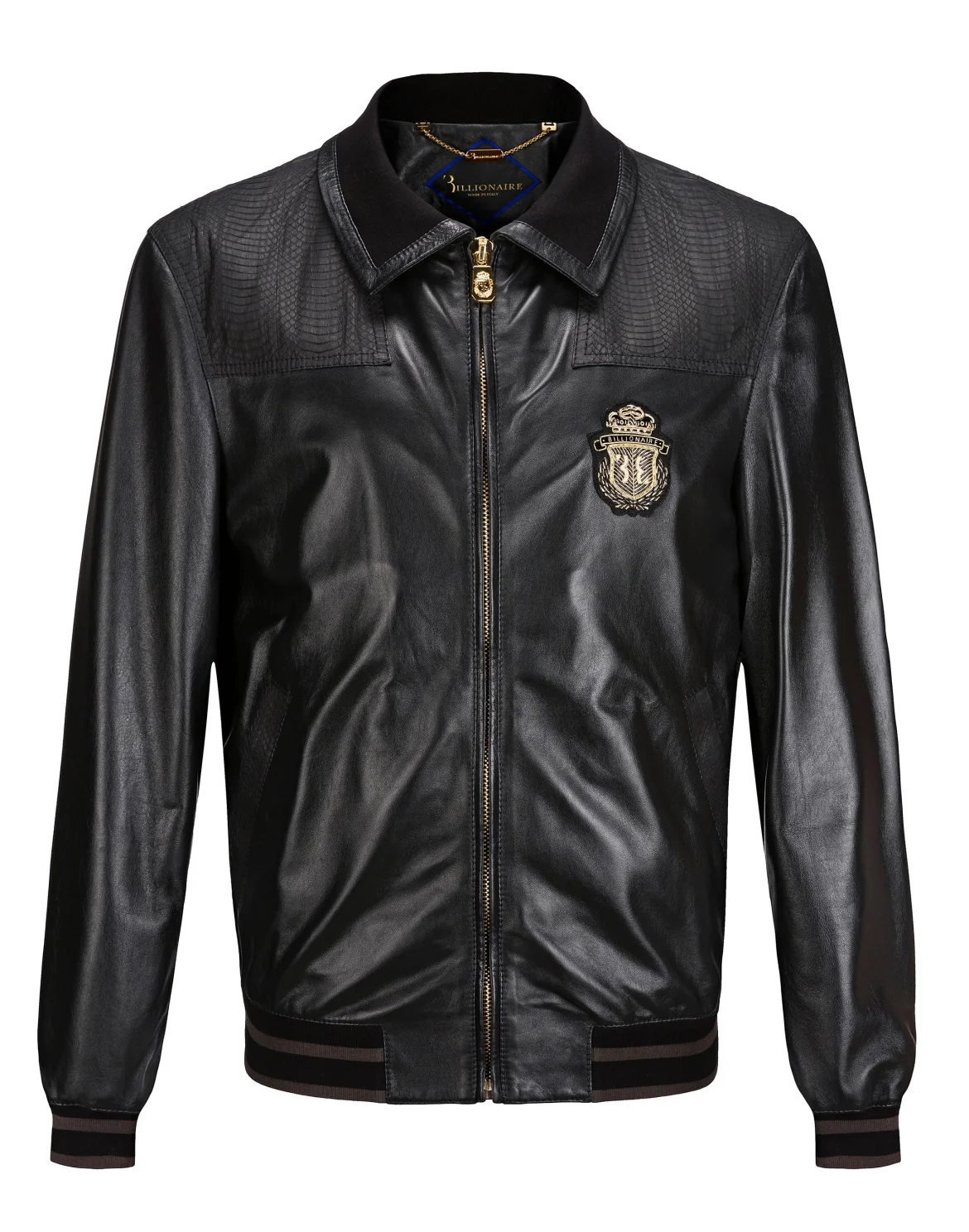 Leather Bomber Crest, цвет: Черный