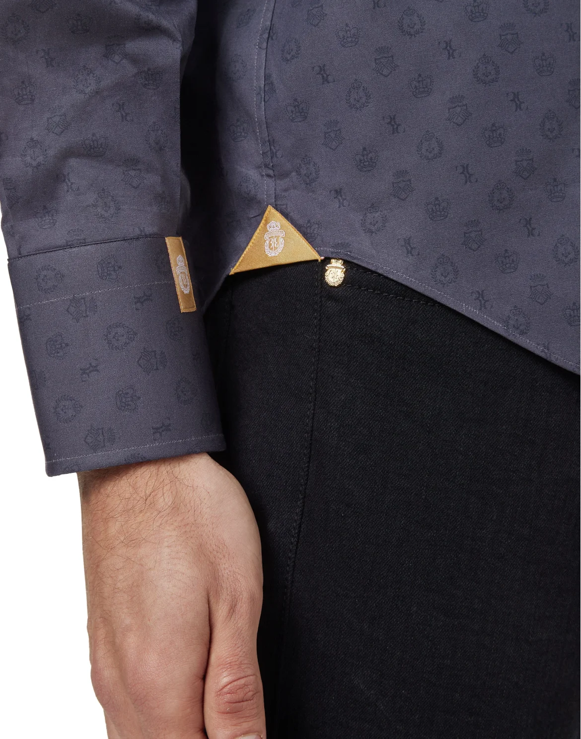 Shirt Gold Cut LS/multi Members only, цвет: Черный