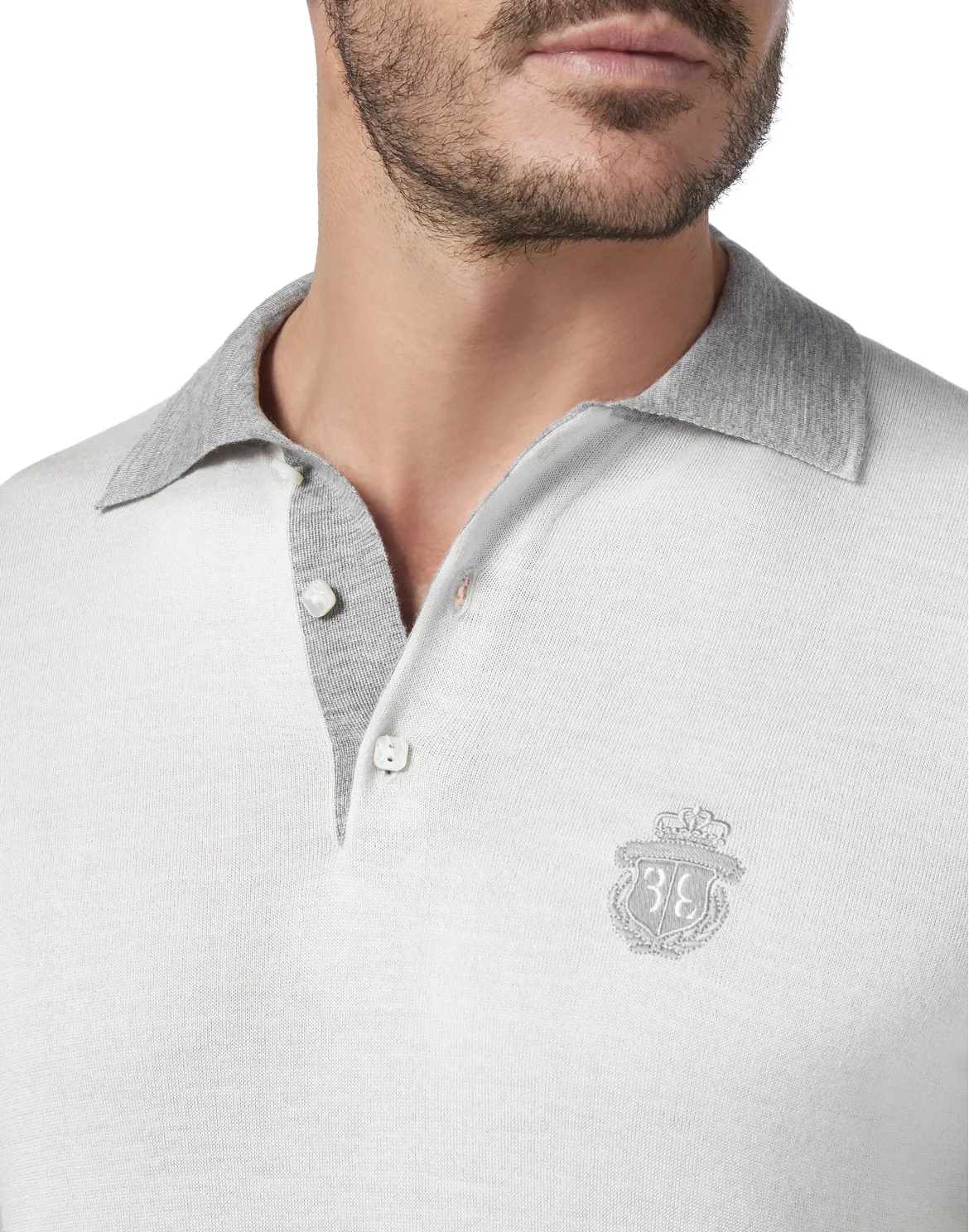 Pullover Polo-Neck LS Crest, цвет: Белый