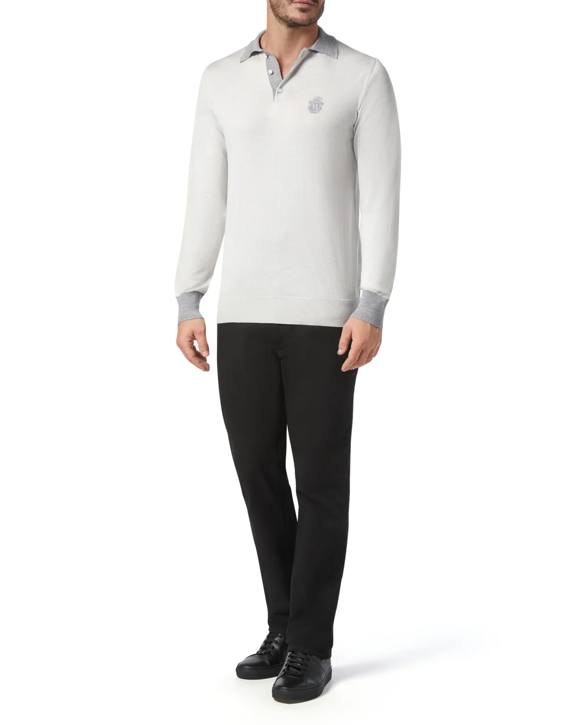 Pullover Polo-Neck LS Crest, цвет: Белый