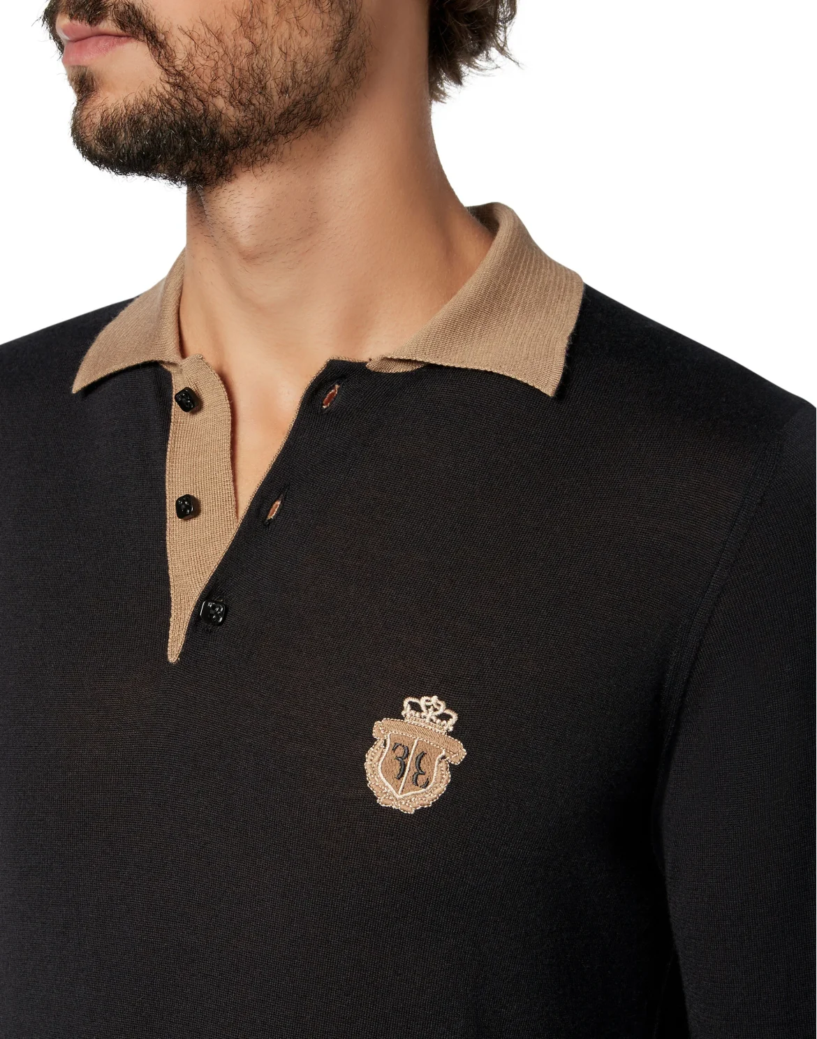 Pullover Polo-Neck LS Crest, цвет: Черный