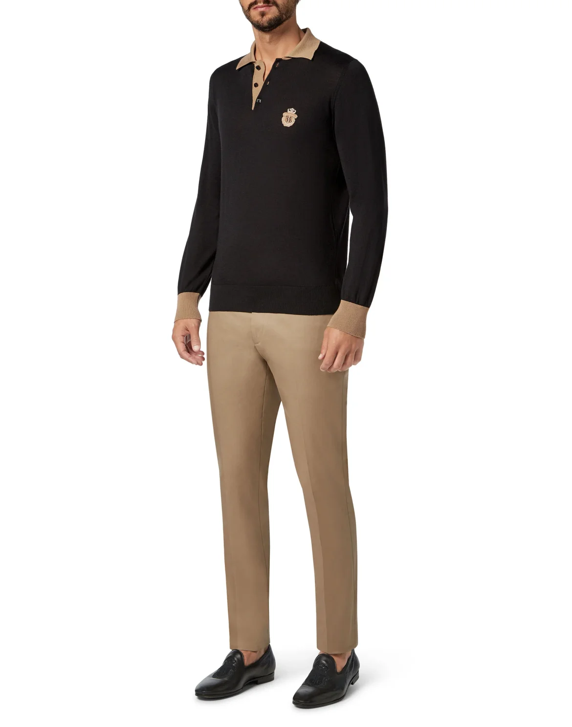 Pullover Polo-Neck LS Crest, цвет: Черный