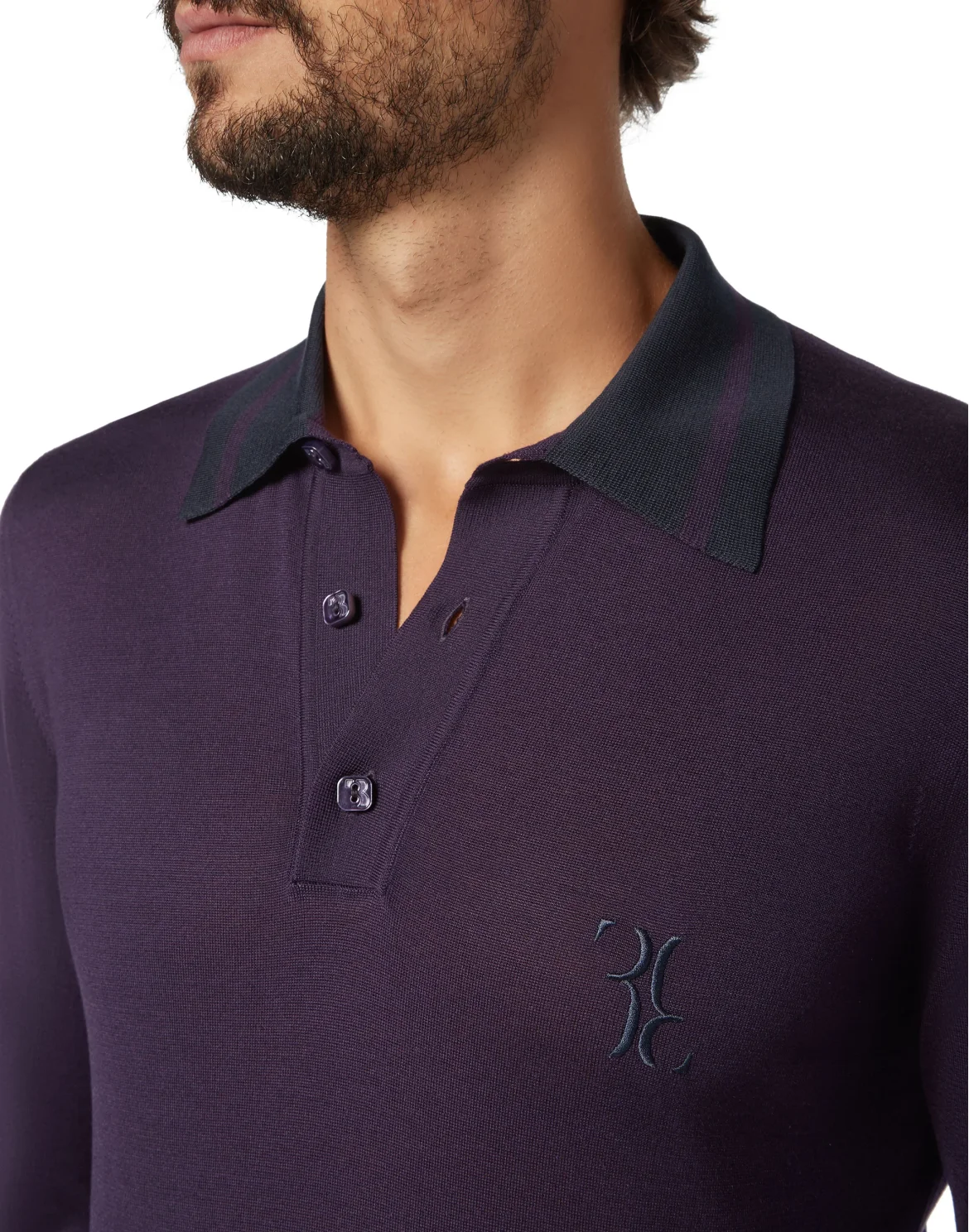 Pullover Polo-Neck LS Double B, цвет: Фиолетовый