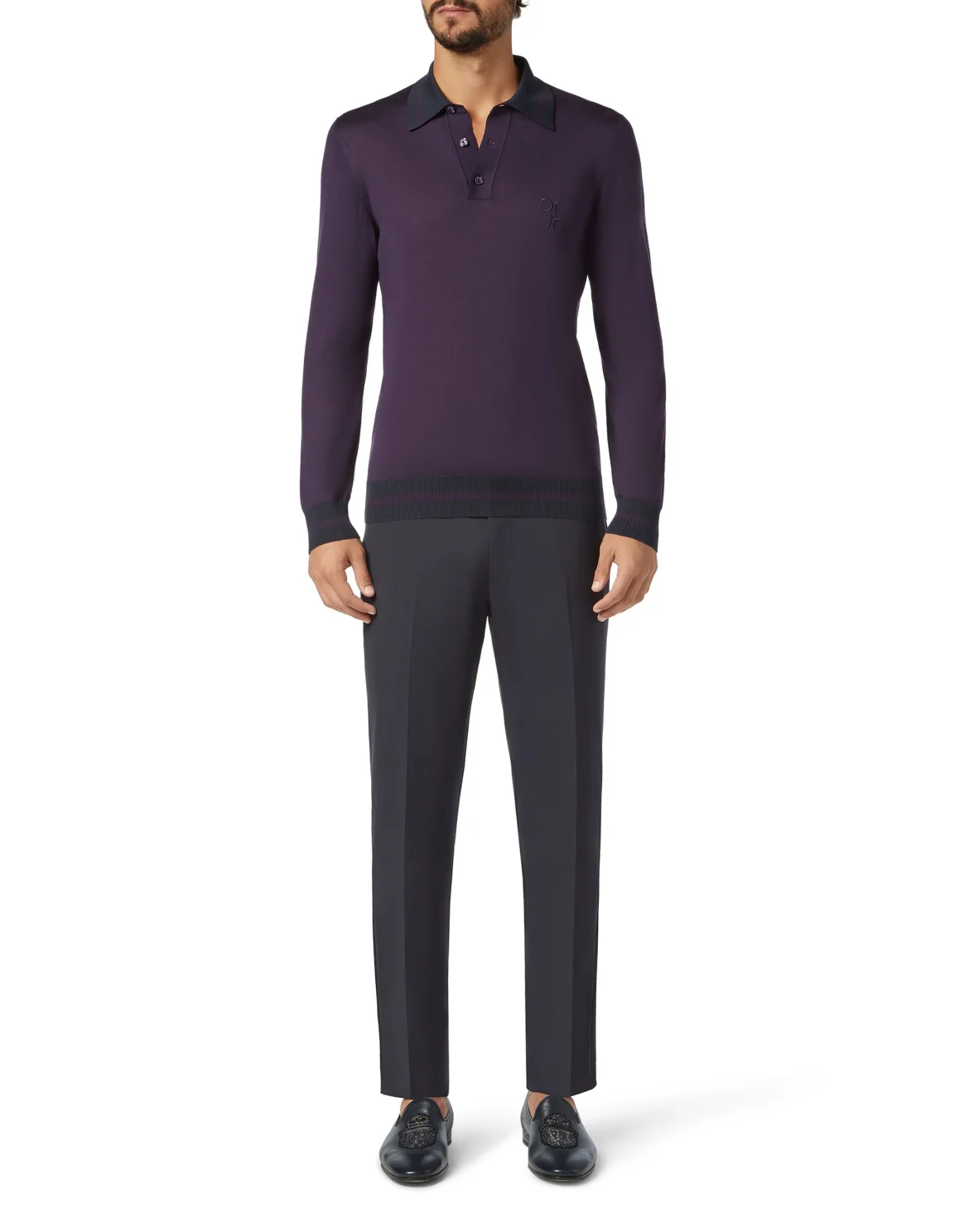 Pullover Polo-Neck LS Double B, цвет: Фиолетовый