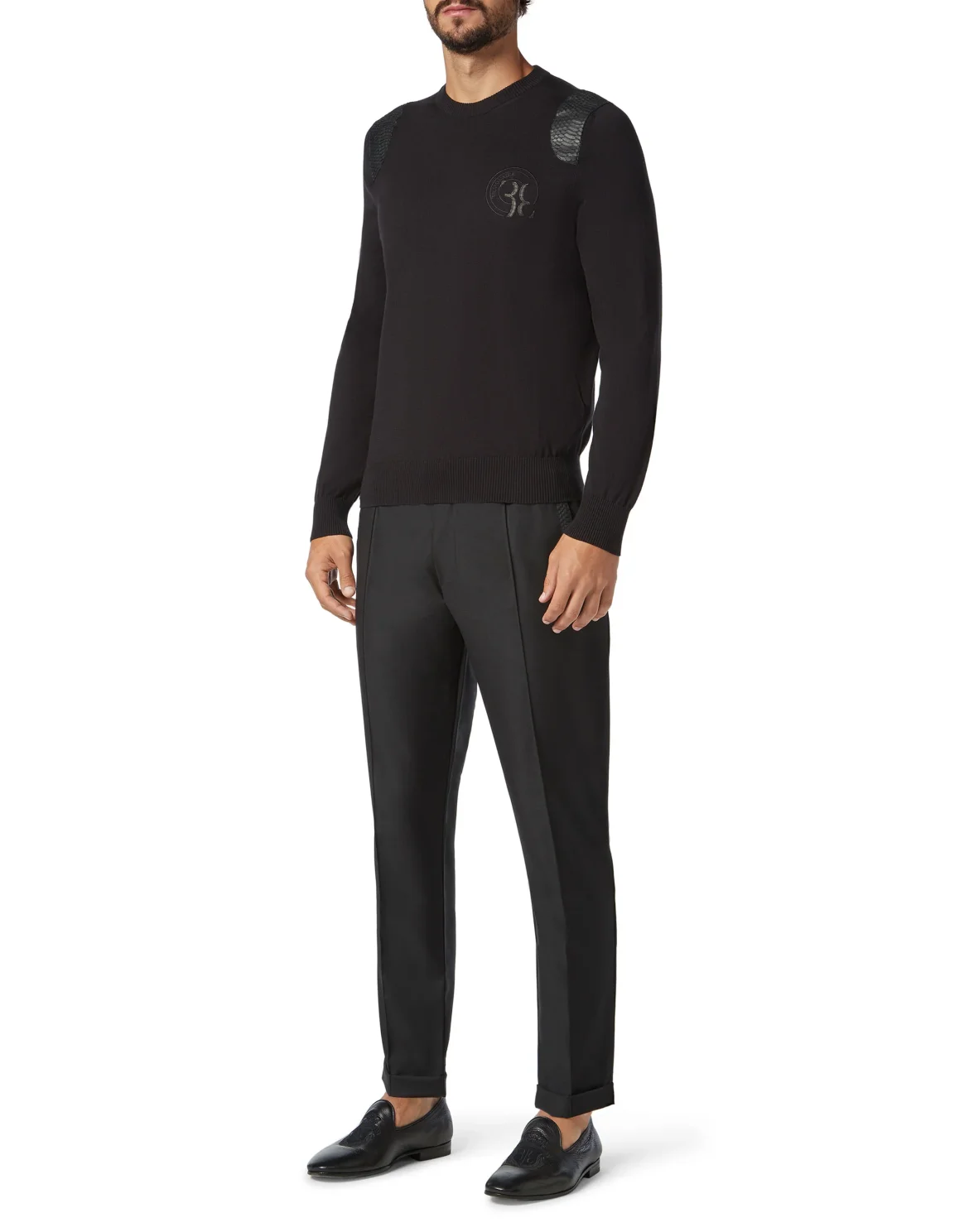 Pullover Round Neck LS Luxury, цвет: Черный