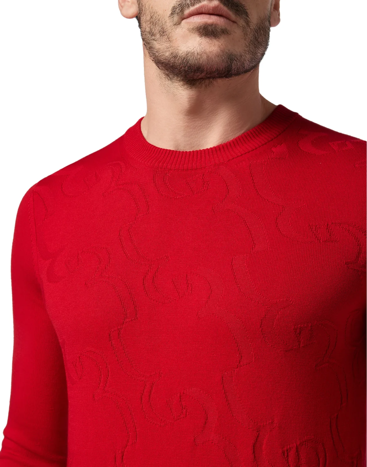 Pullover Round Neck LS Braid, цвет: Красный