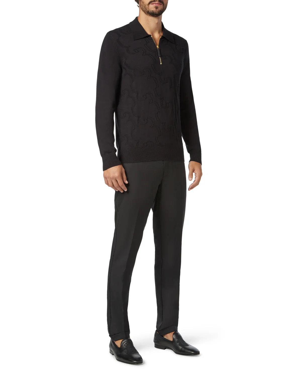 Pullover zip mock Braid, цвет: Черный