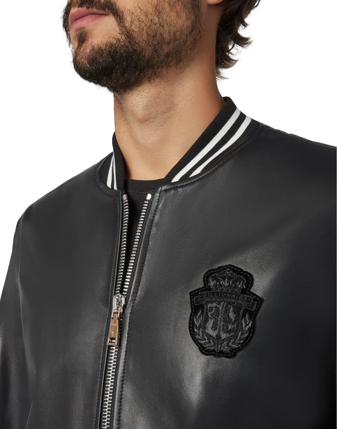 Leather Bomber Crest, цвет: Черный