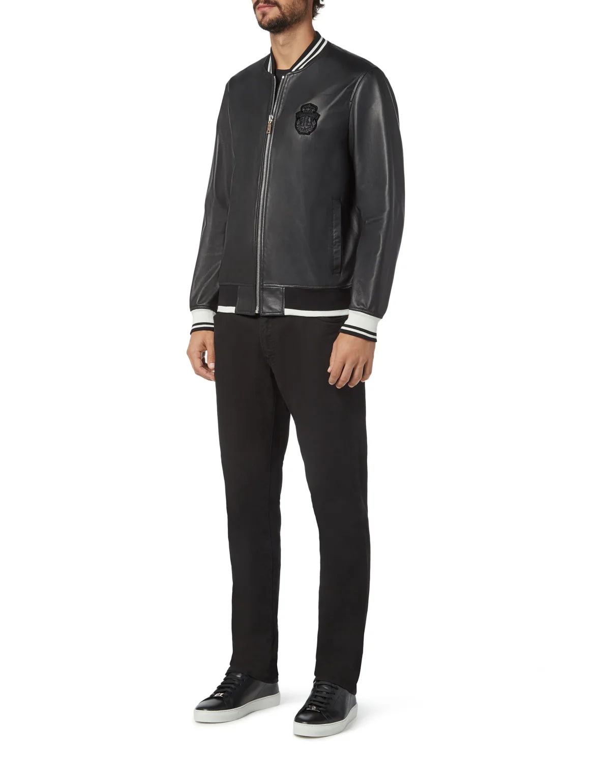Leather Bomber Crest, цвет: Черный