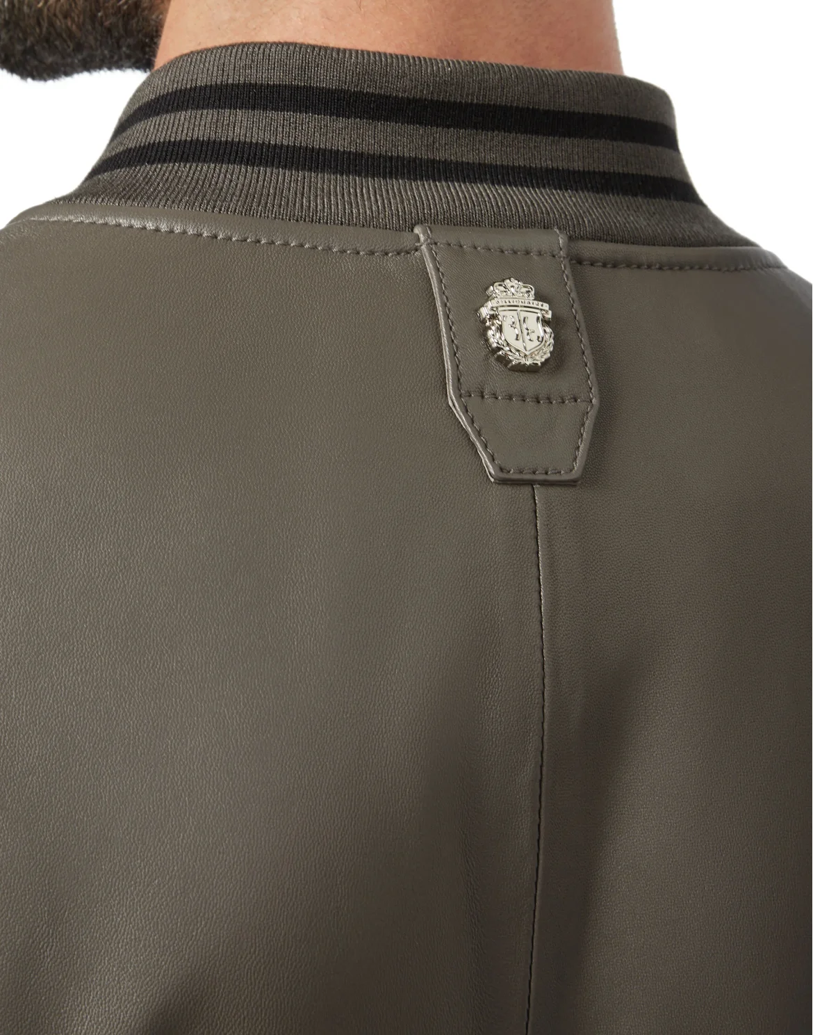 Leather Bomber Crest, цвет: Серый
