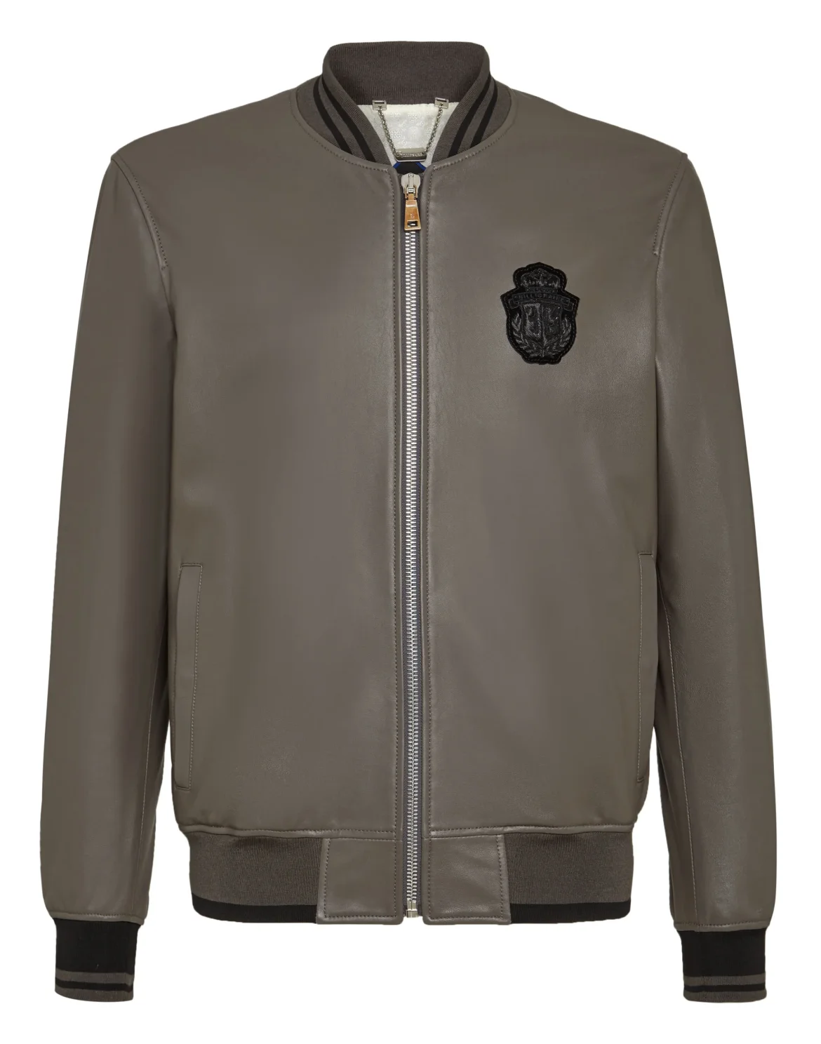Leather Bomber Crest, цвет: Серый