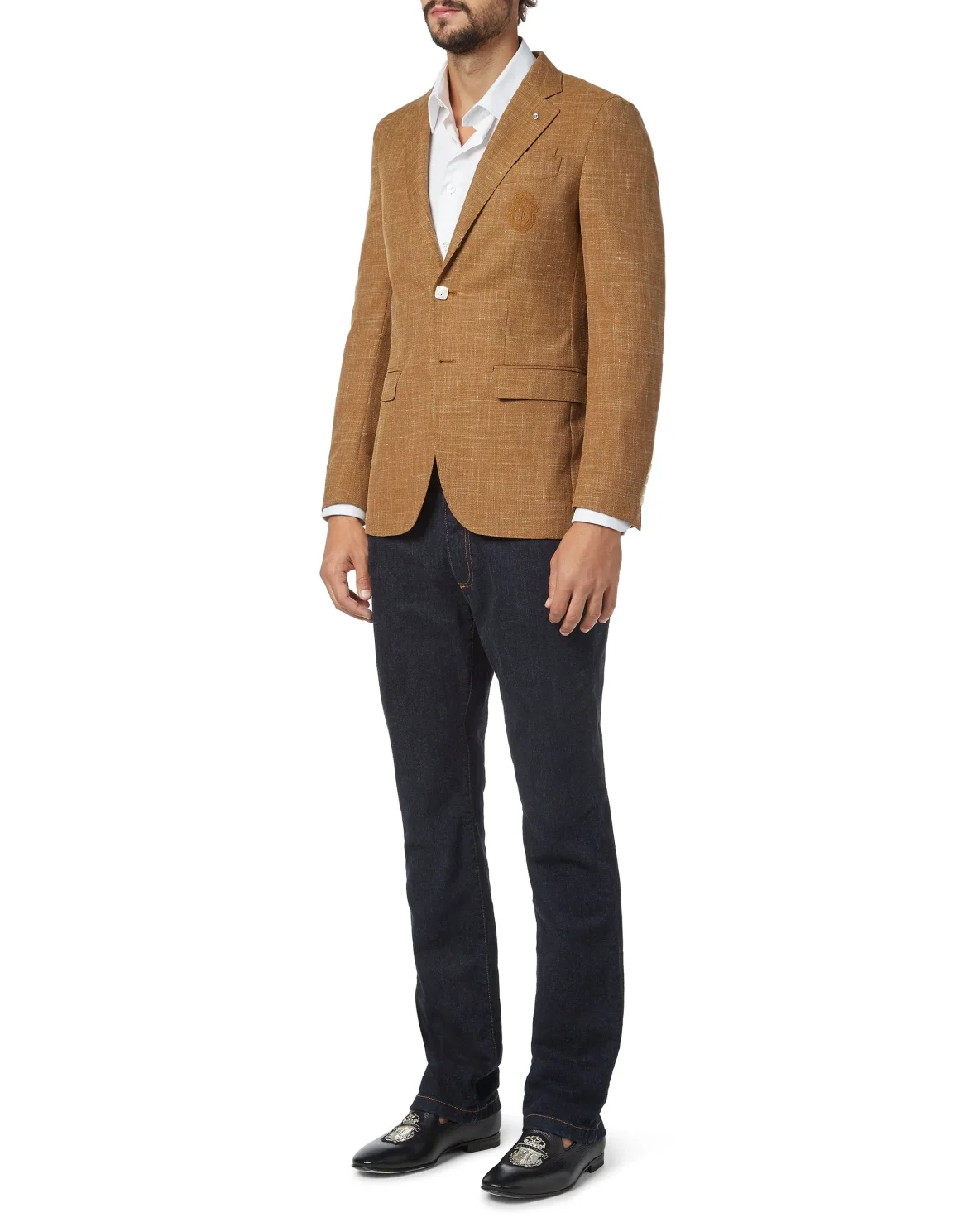 Blazer Super Slim Fit Crest, цвет: Бежевый