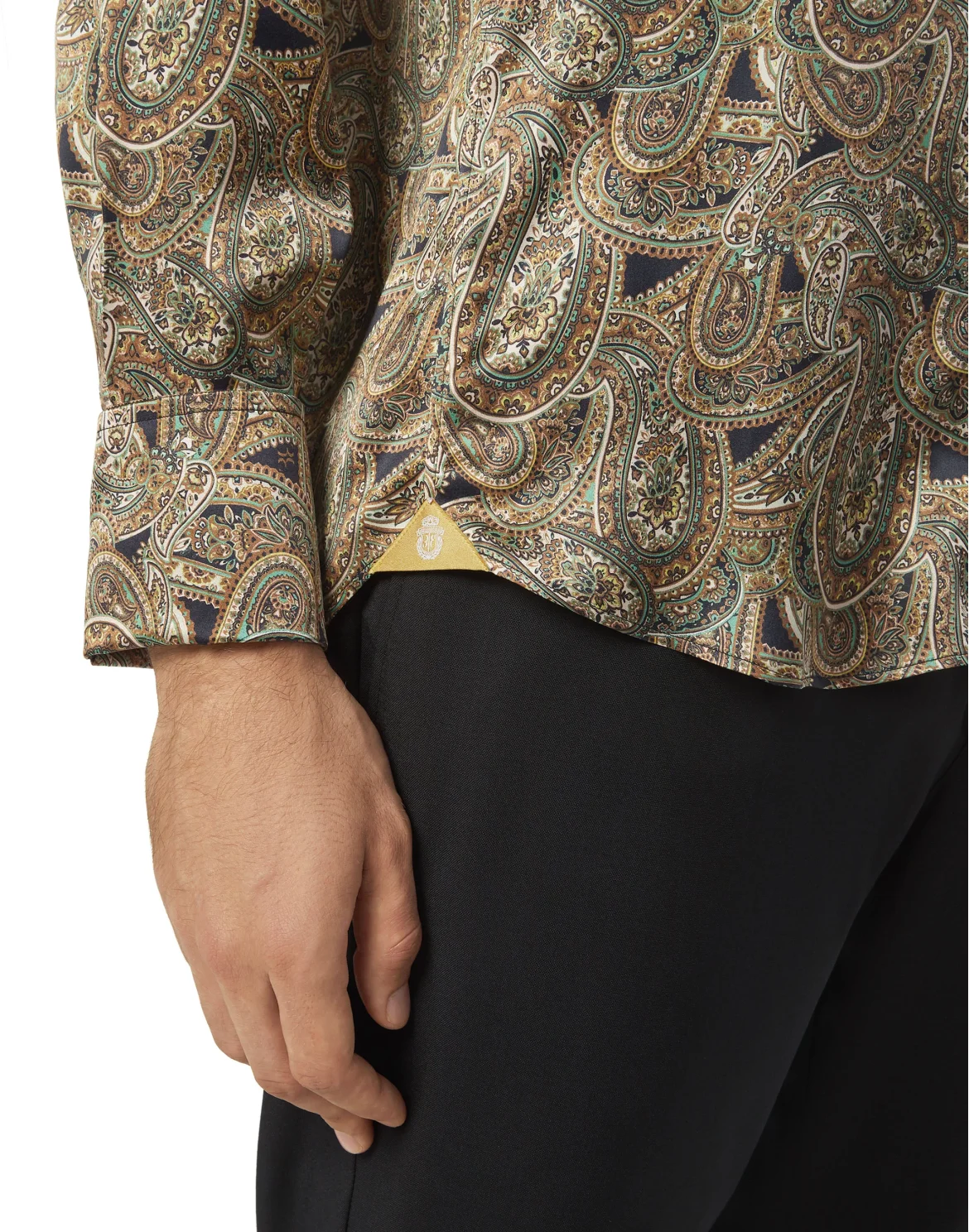 Shirt Gold Cut LS/Milano Paisley, цвет: Черный