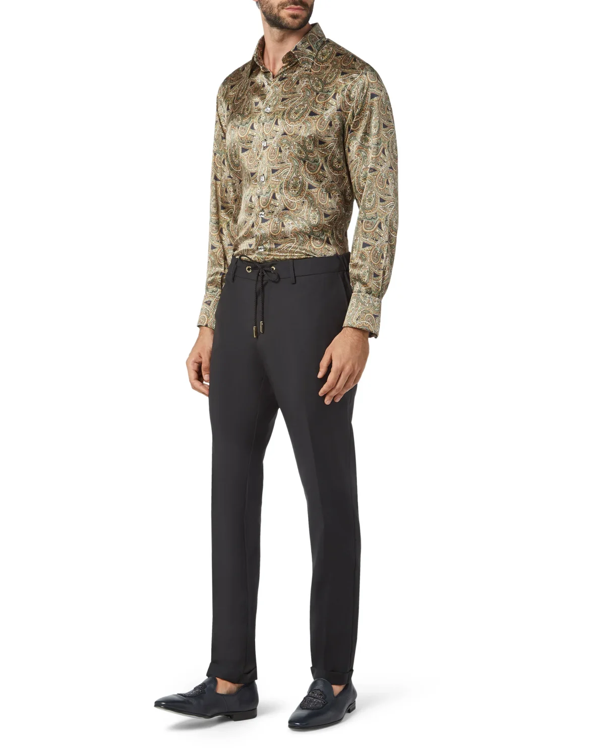 Shirt Gold Cut LS/Milano Paisley, цвет: Черный