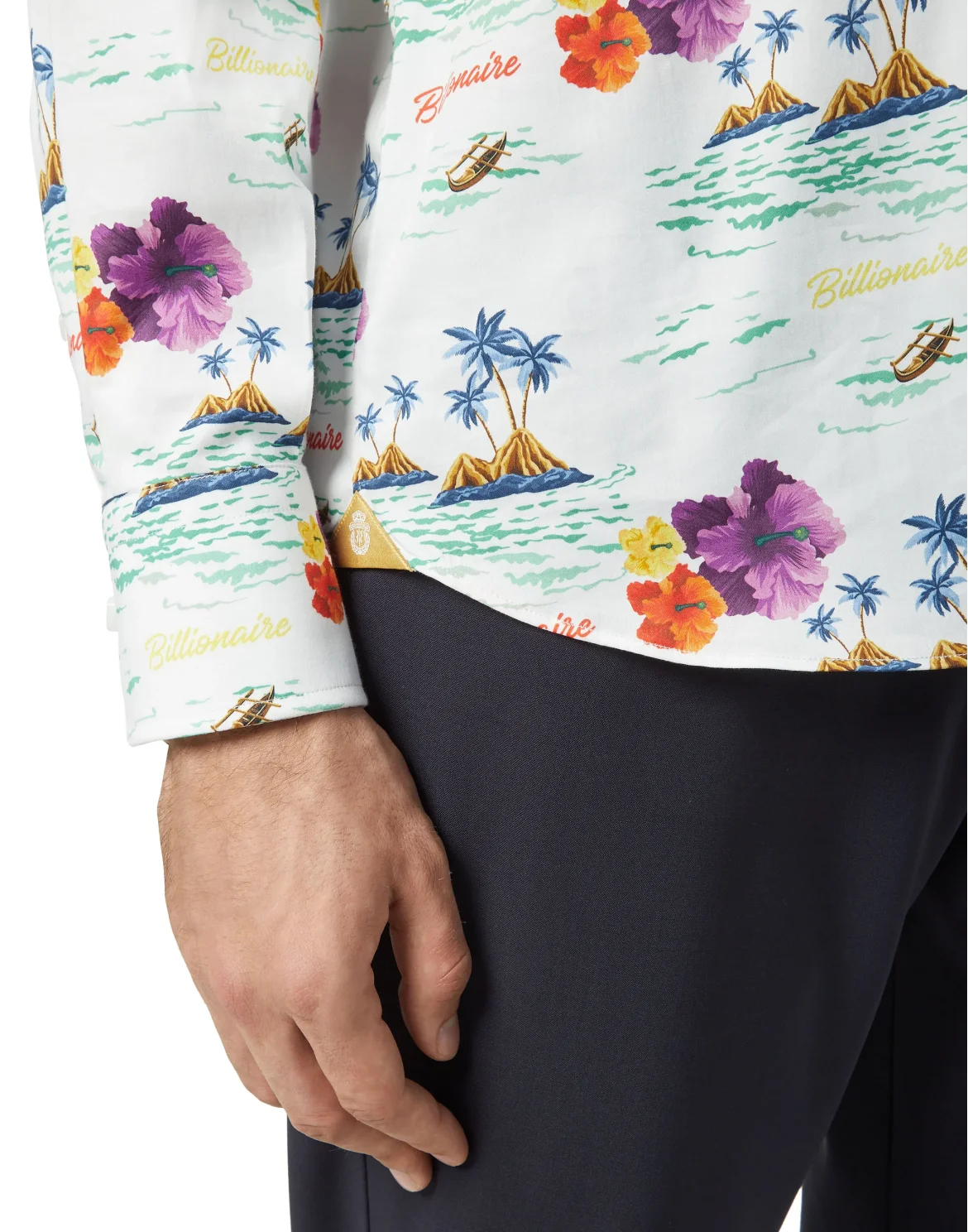 Shirt Gold Cut LS/Milano Palms, цвет: Белый