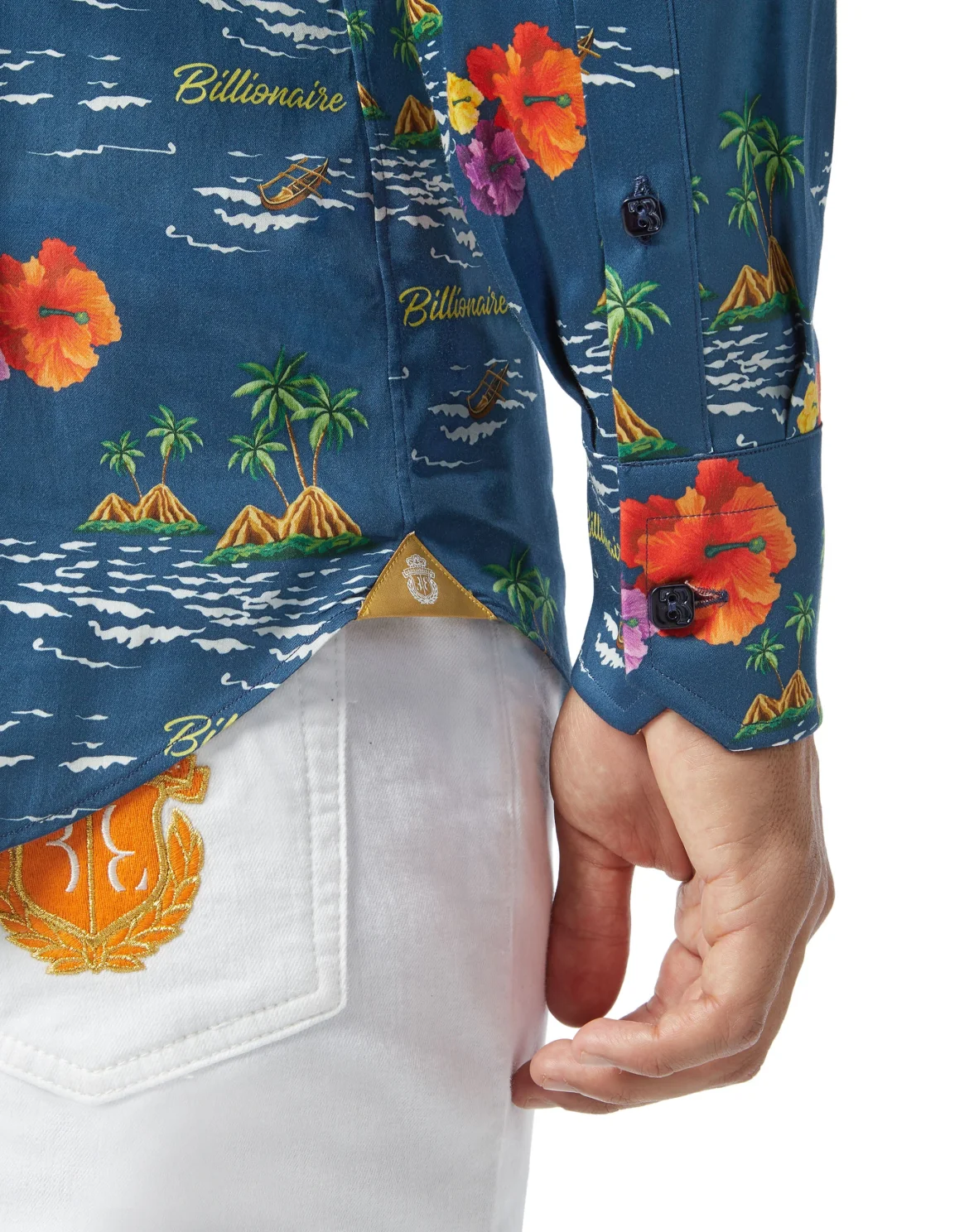 Shirt Gold Cut LS/Milano Palms, цвет: Синий