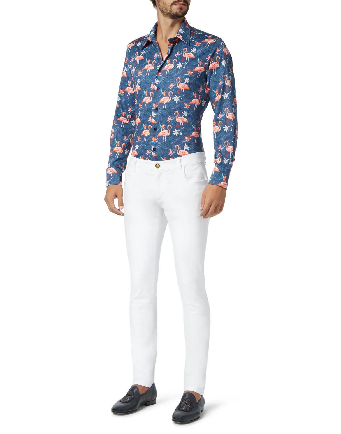 Shirt Gold Cut LS/Milano Palms, цвет: Синий