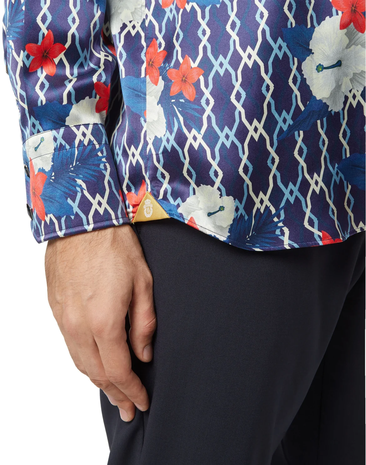 Shirt Gold Cut LS/Flavio Flowers, цвет: Синий