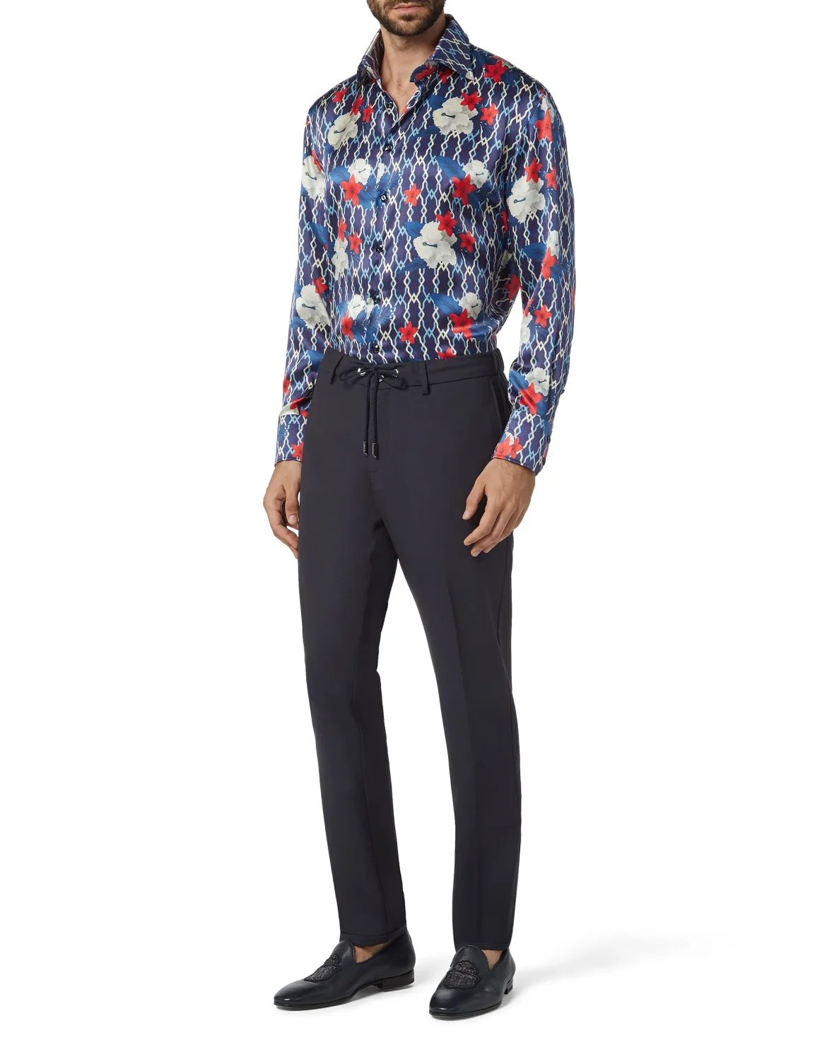 Shirt Gold Cut LS/Flavio Flowers, цвет: Синий