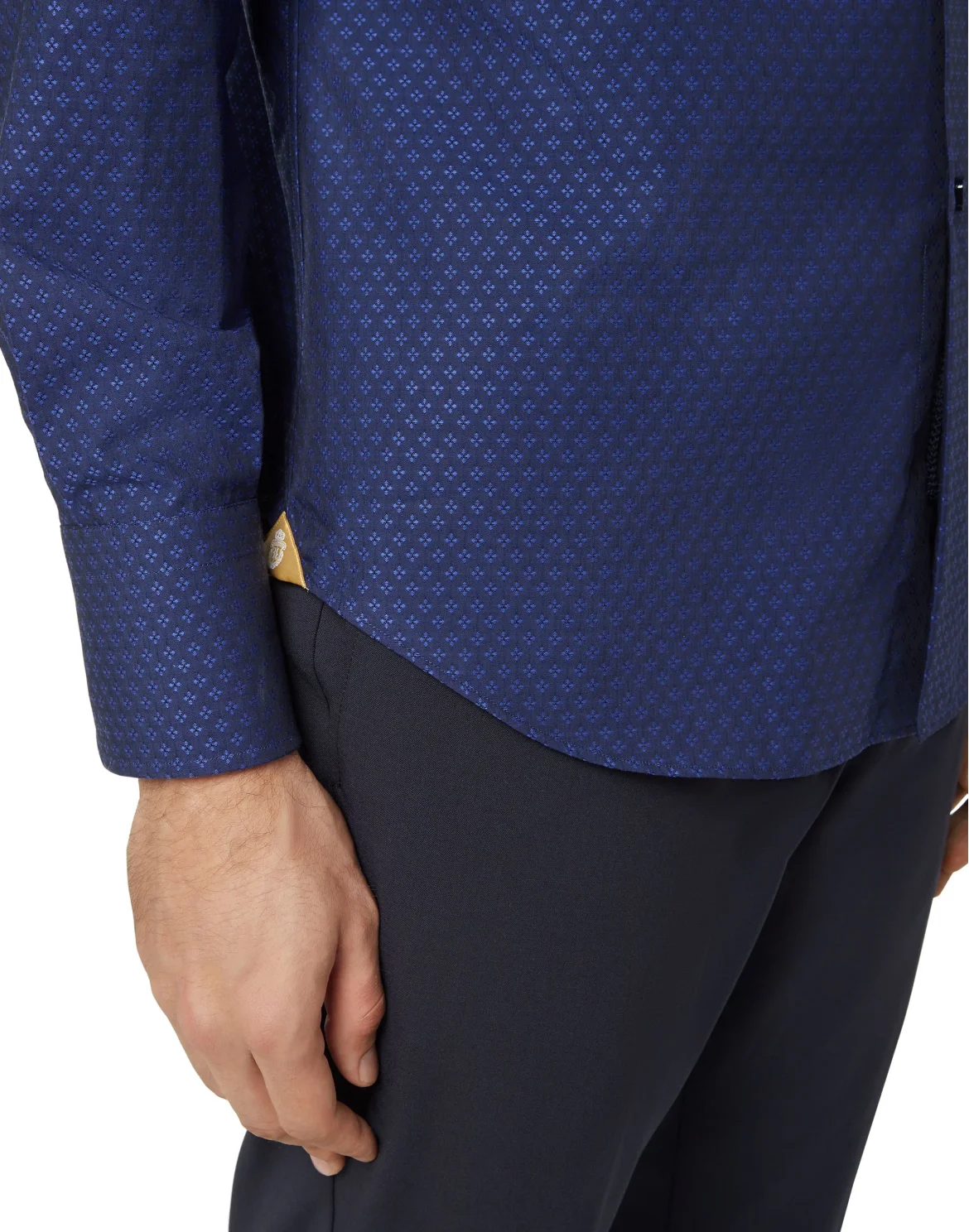 Shirt Silver Cut LS/Milano Flowers, цвет: Синий