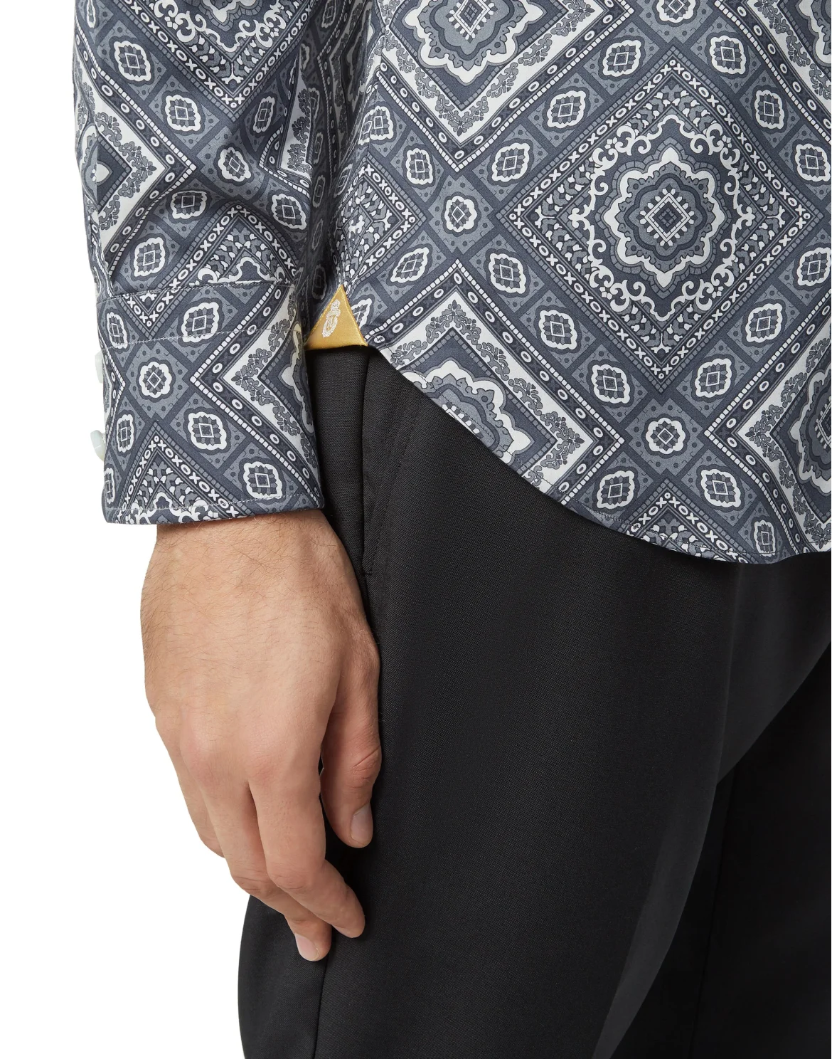 Shirt Silver Cut LS/Milano Paisley, цвет: Черный