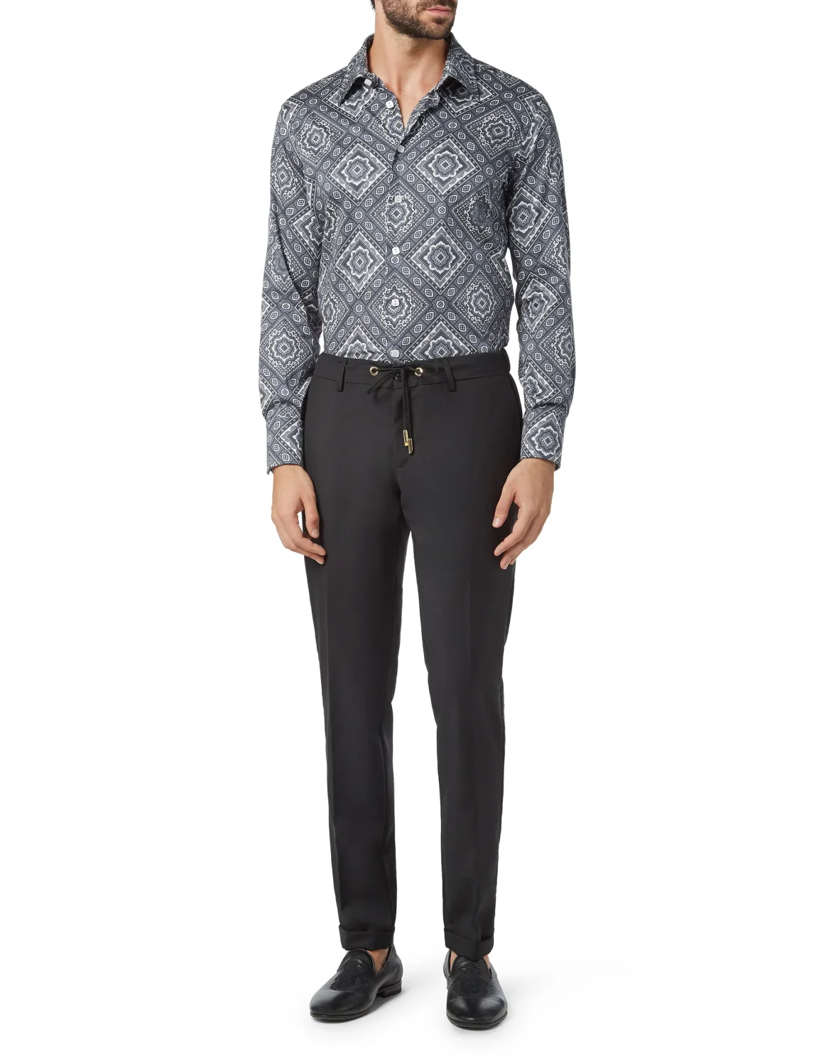 Shirt Silver Cut LS/Milano Paisley, цвет: Черный