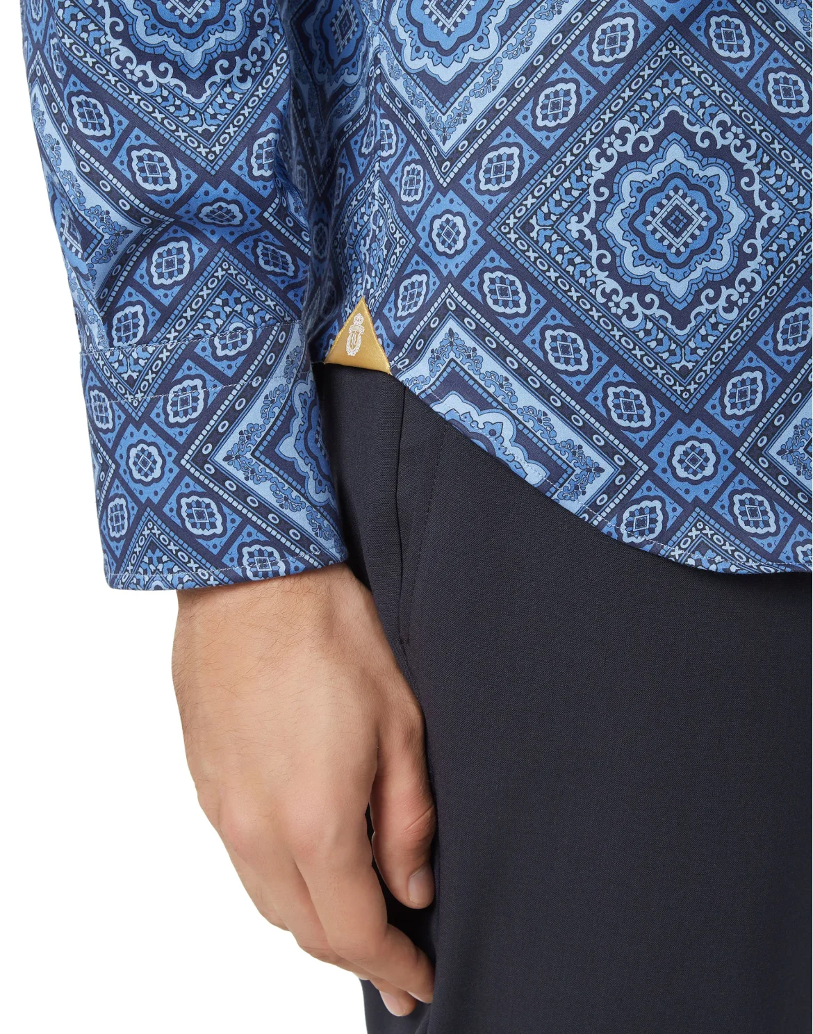 Shirt Silver Cut LS/Milano Paisley, цвет: Синий