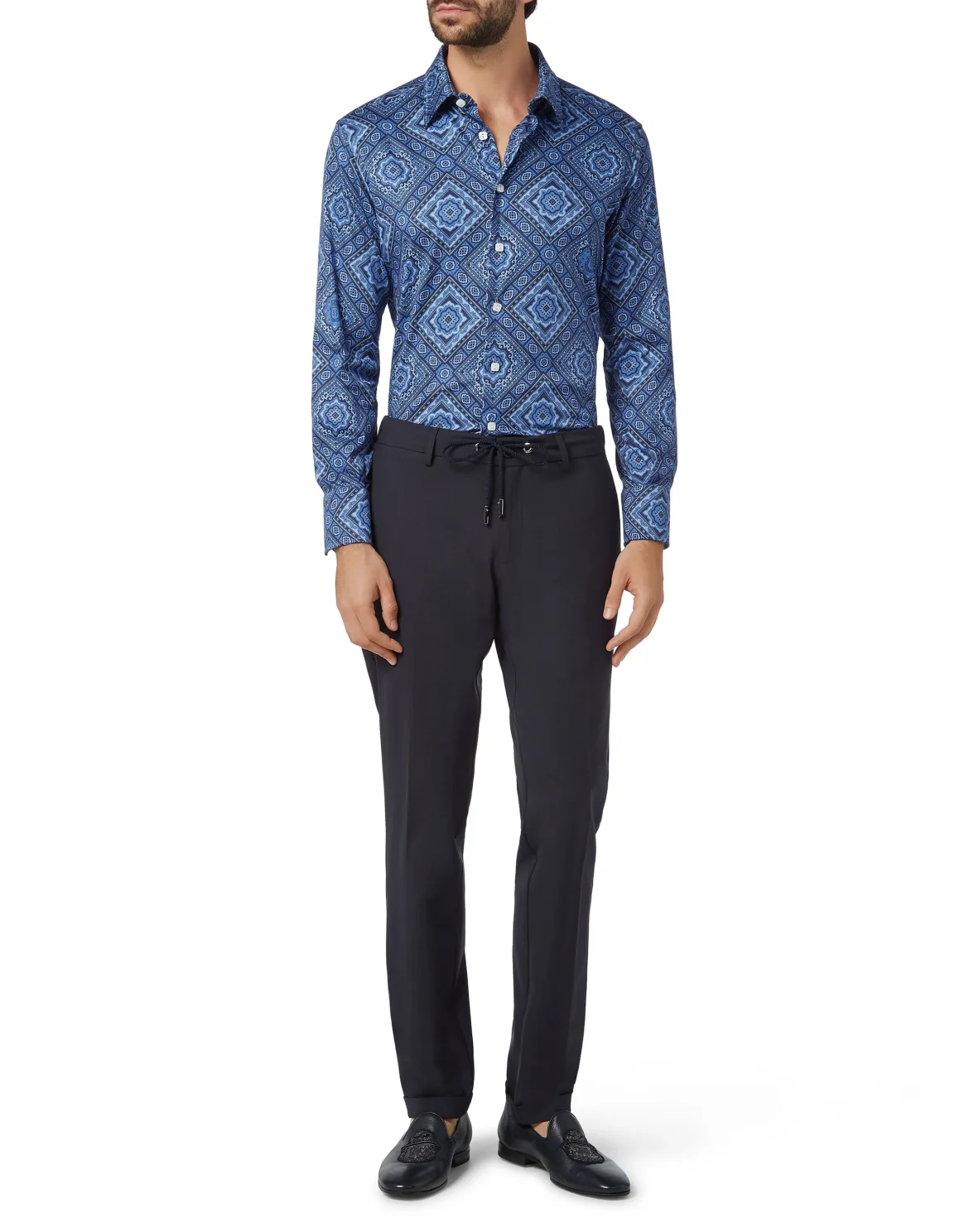 Shirt Silver Cut LS/Milano Paisley, цвет: Синий