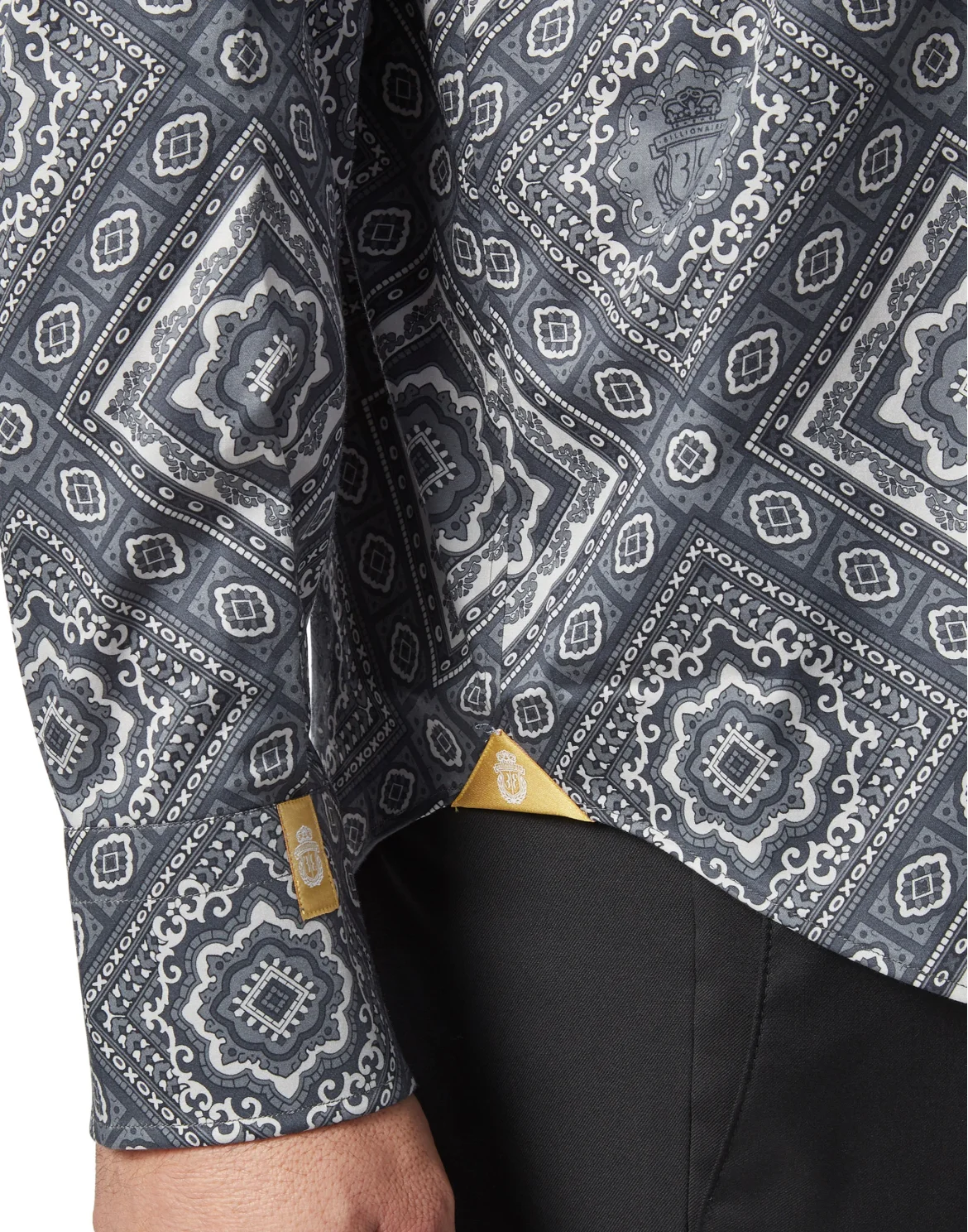 Shirt Gold Cut LS/Milano Paisley, цвет: Черный