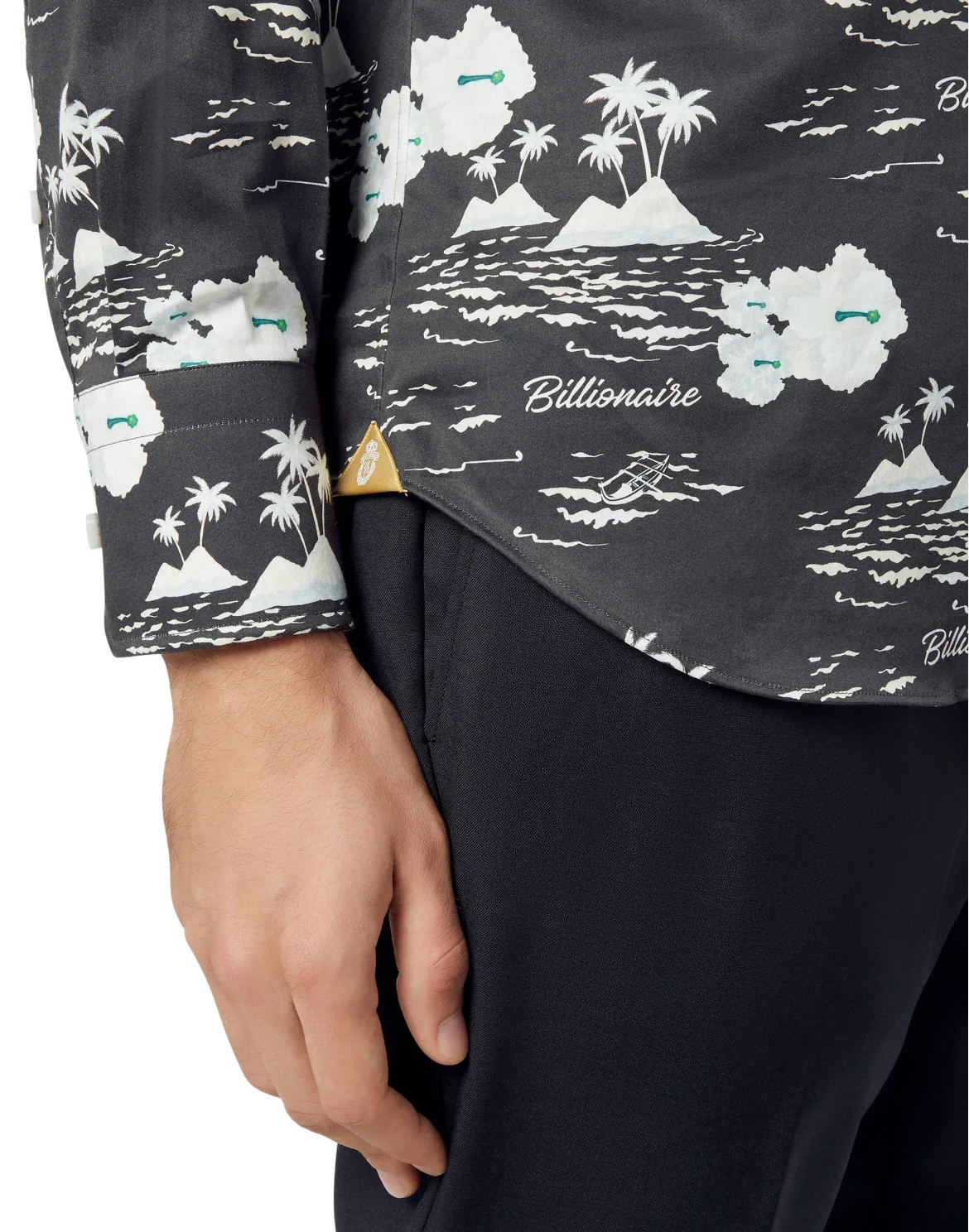 Shirt Silver Cut LS/Milano Palms, цвет: Черный