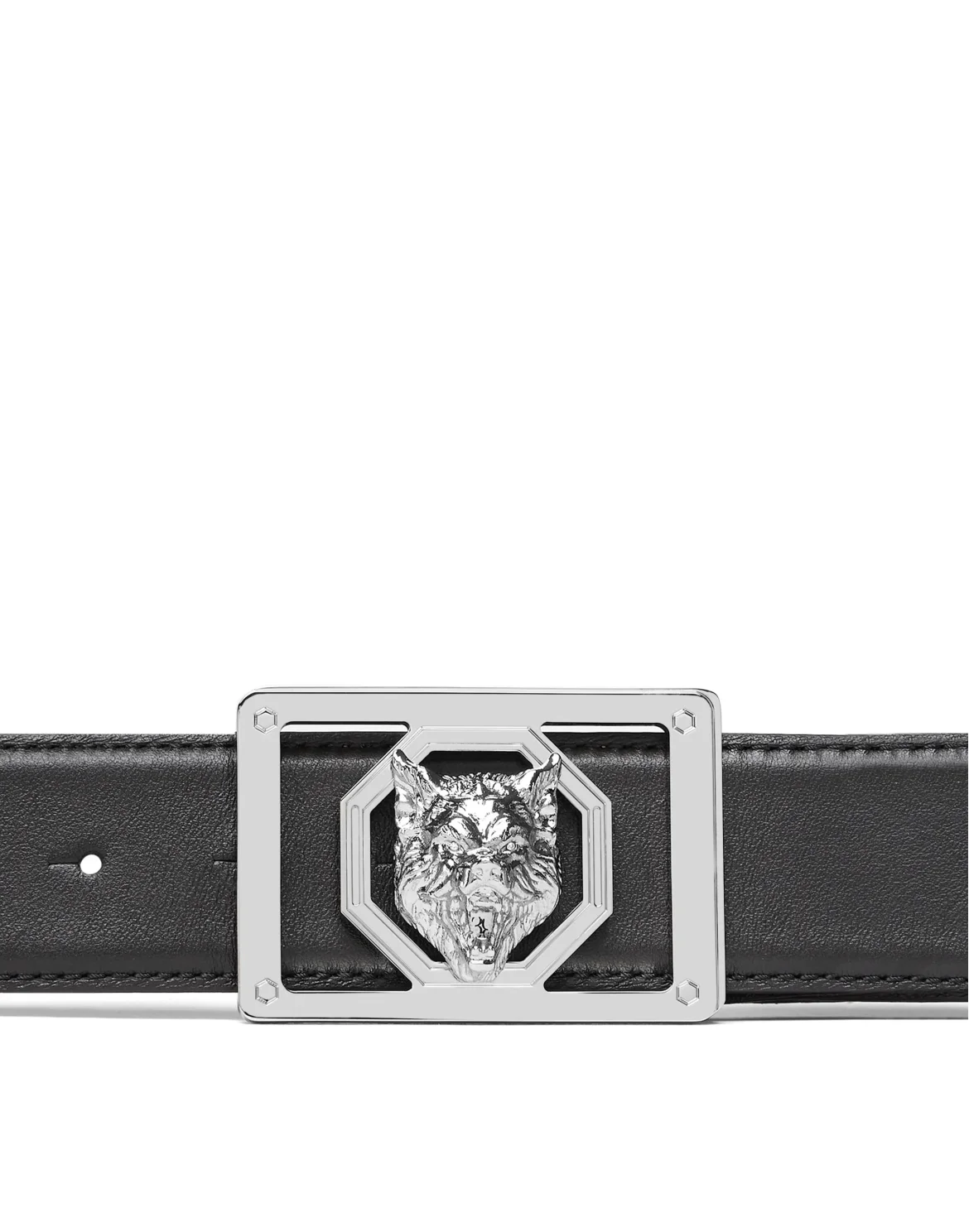 Leather Belt Wolf, цвет: Черный