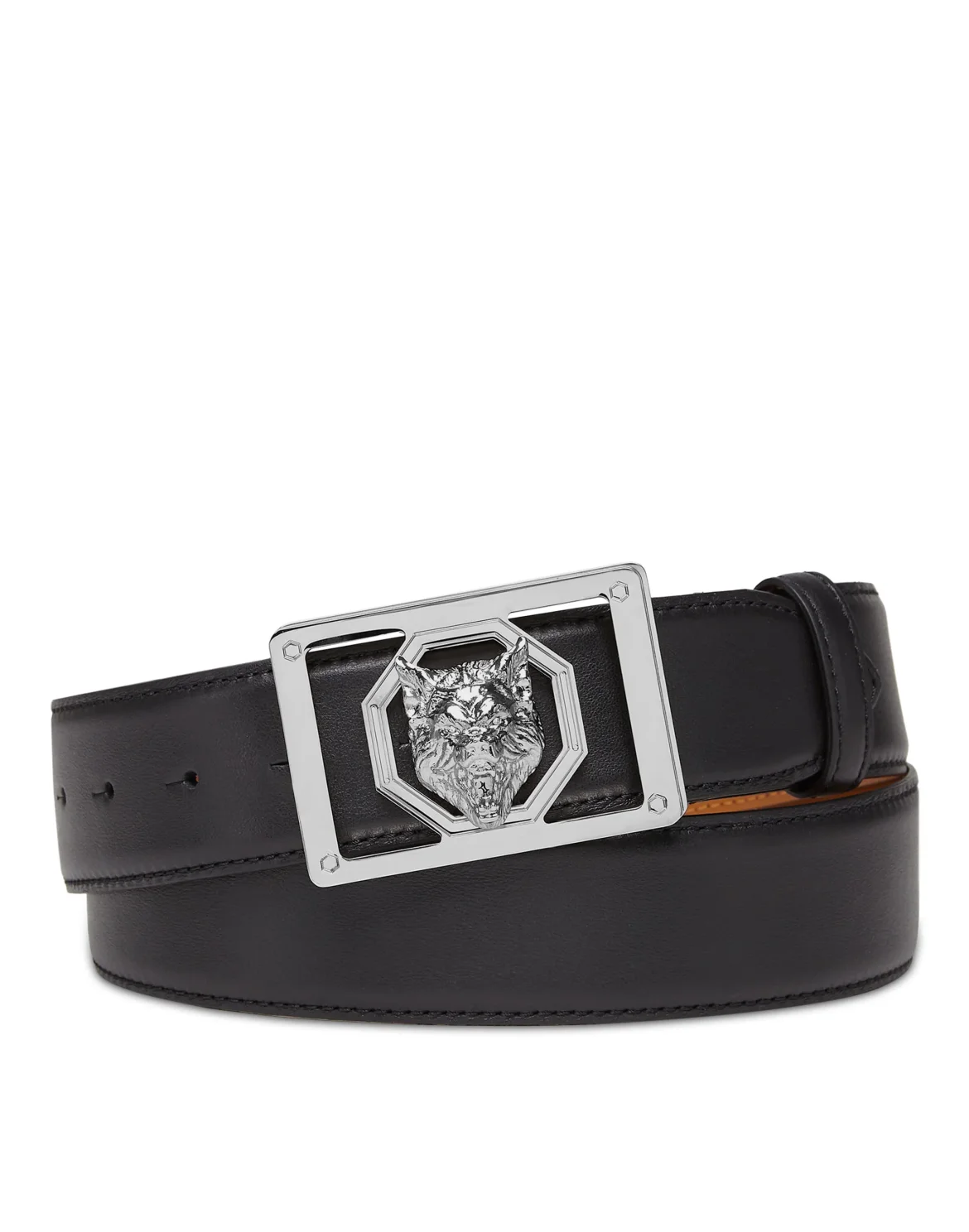 Leather Belt Wolf, цвет: Черный