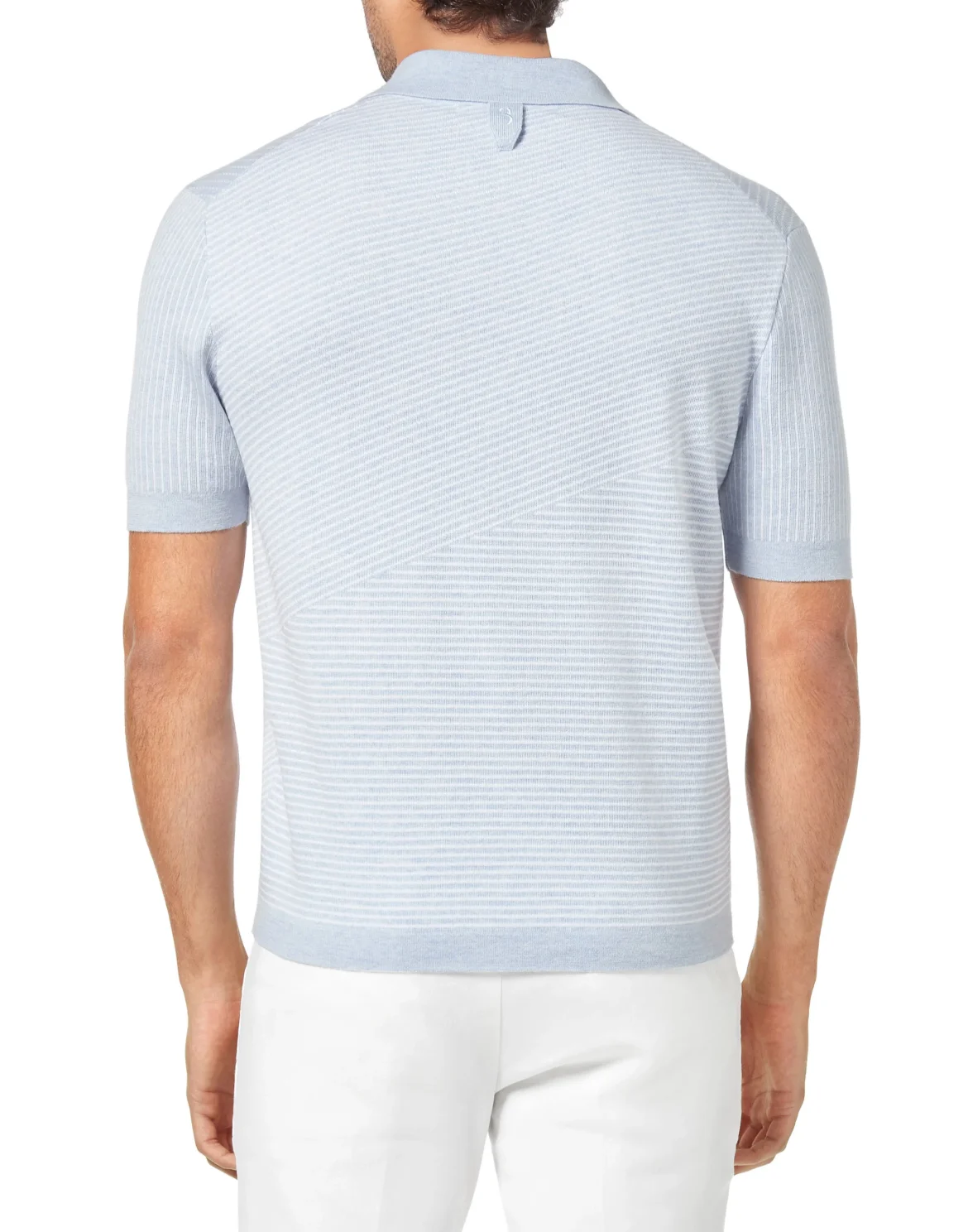 Wool and Cotton Pullover Polo-Neck SS Iconic, цвет: Голубой