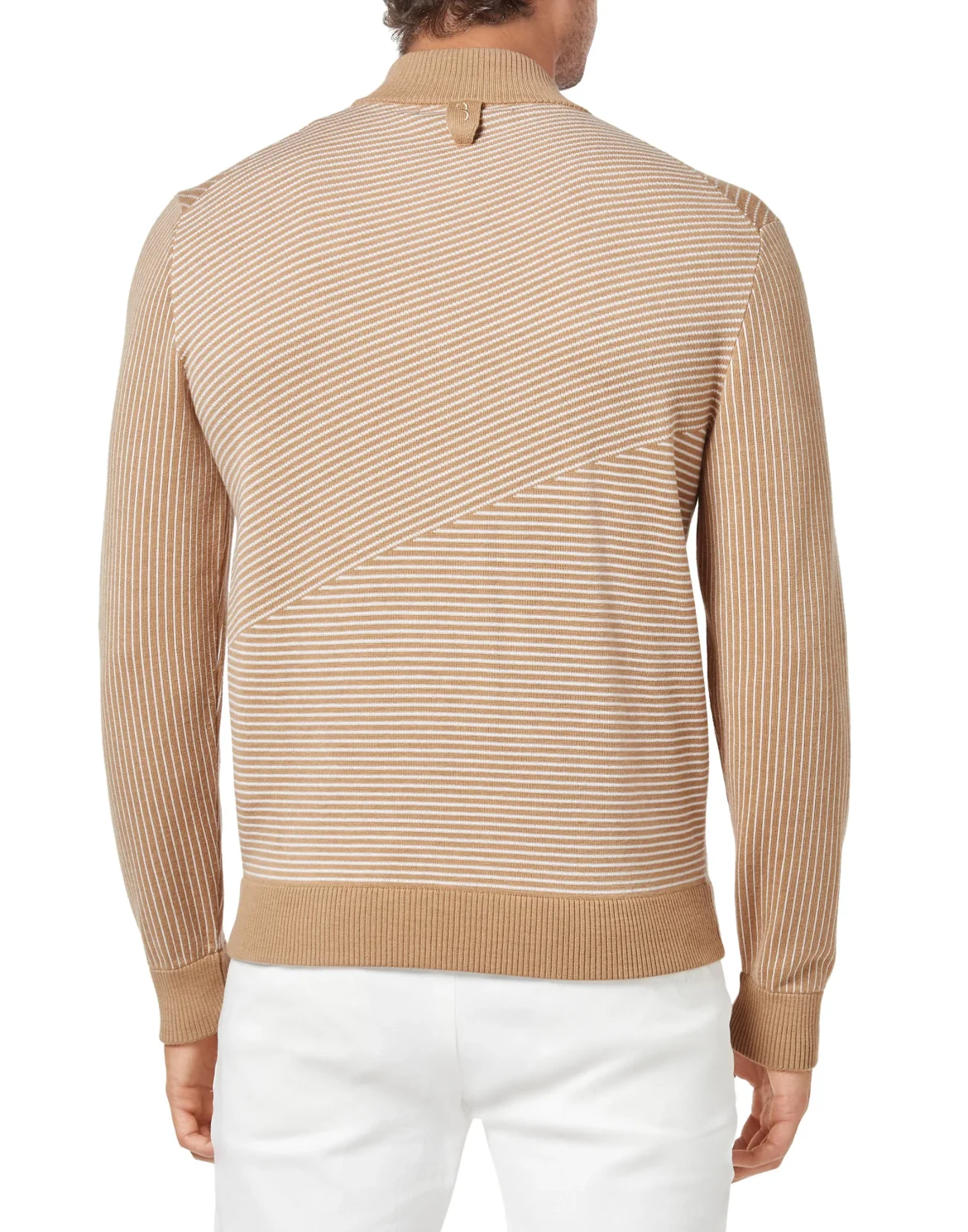Wool and Cotton Pullover full zip Iconic, цвет: Бежевый