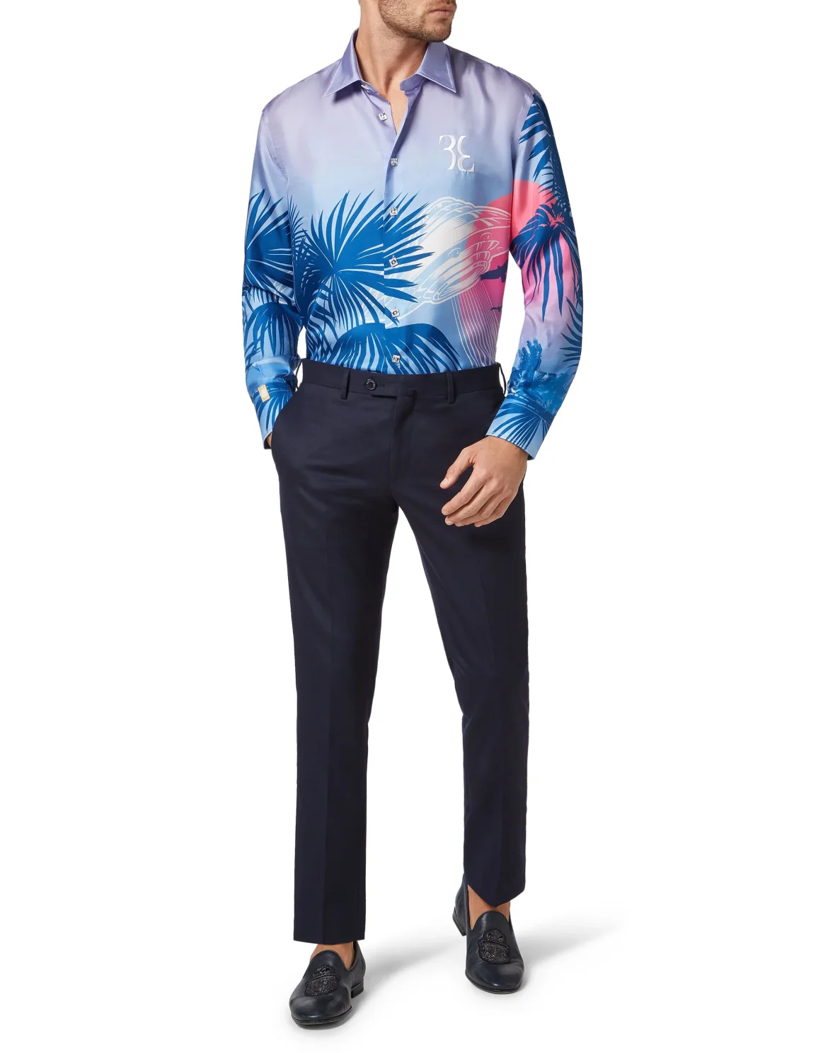 Silk Shirt Gold Cut LS Billionaire in the space, цвет: Мультиколор