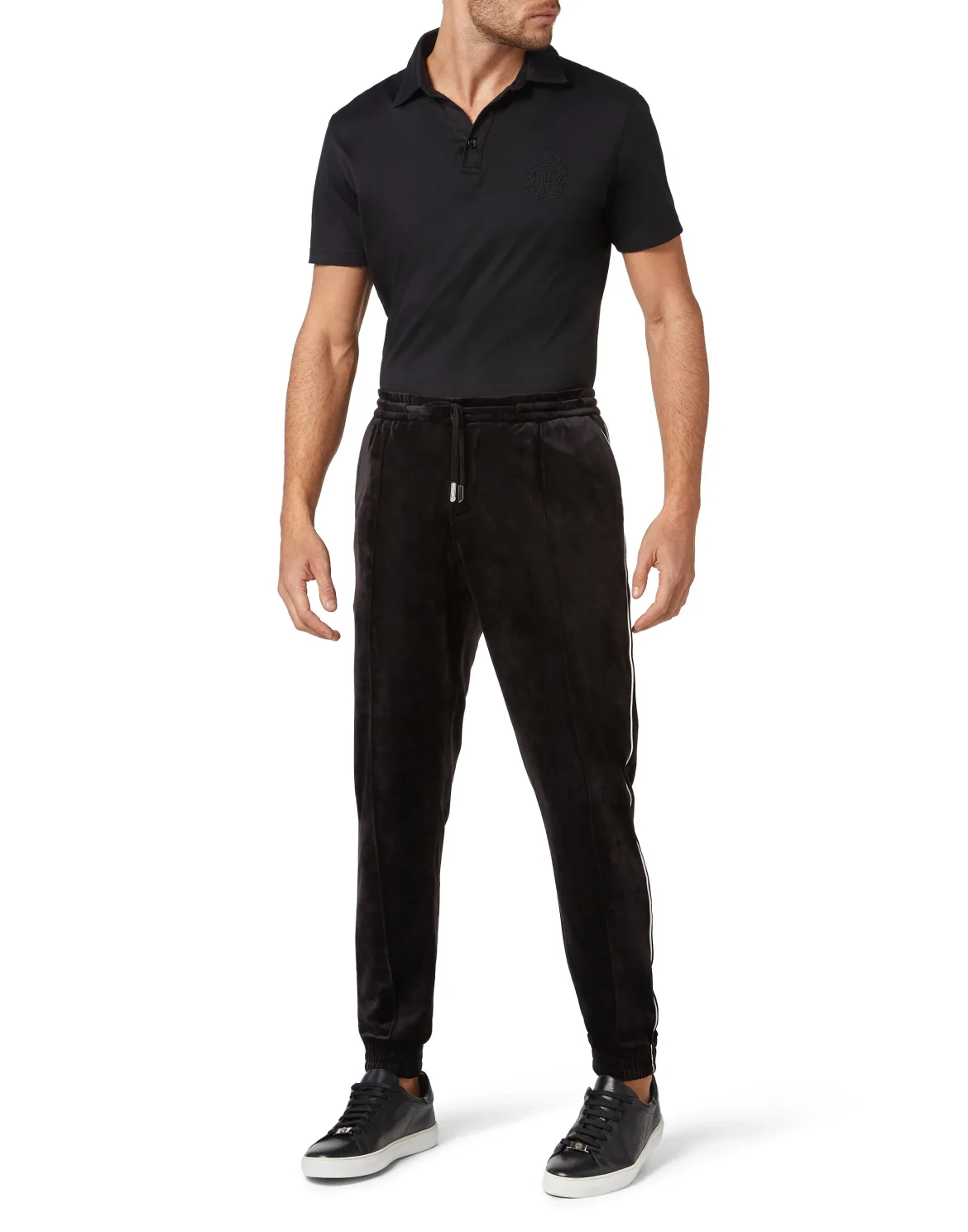 Velvet Long Trousers Crest, цвет: Черный