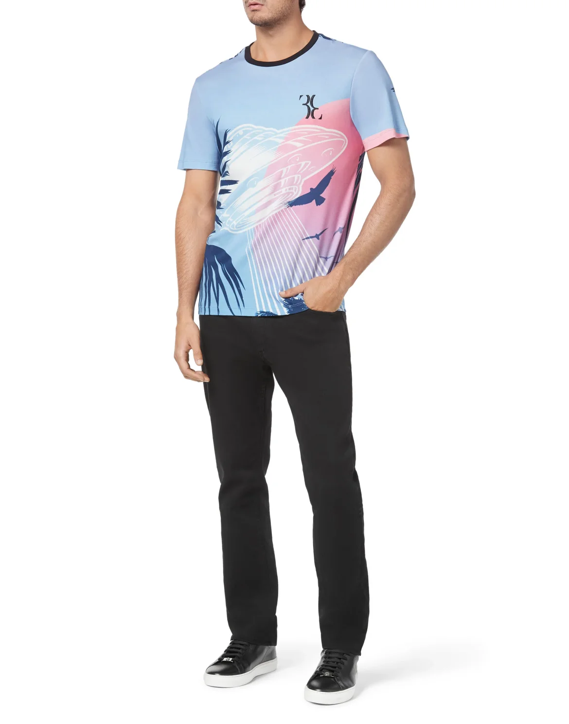 T-shirt Round Neck SS Billionaire in the space, цвет: Мультиколор