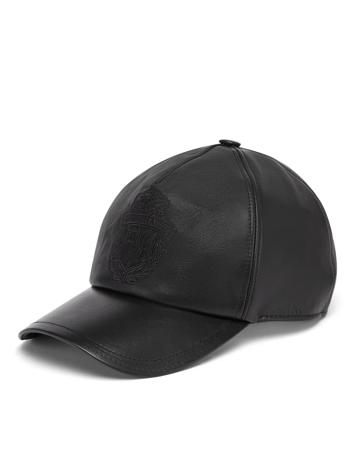 Leather Baseball Cap, цвет: Черный