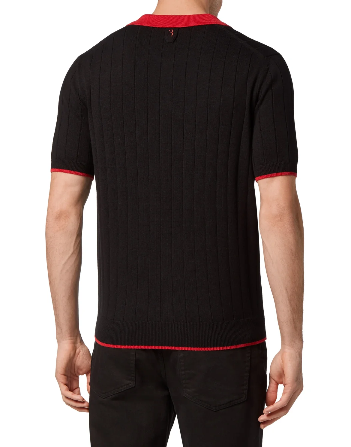 Cotton/Wool Polo Shirt SS, цвет: Черный