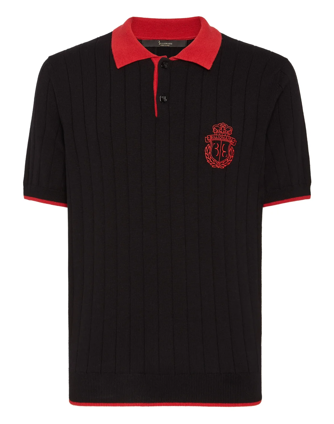 Cotton/Wool Polo Shirt SS, цвет: Черный