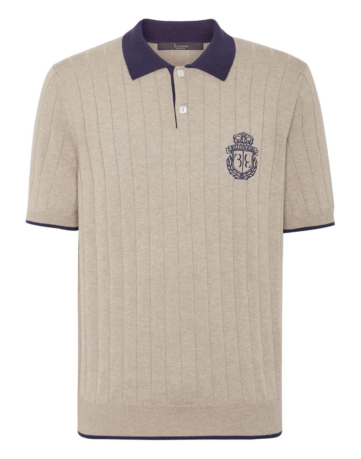 Cotton/Wool Polo Shirt SS, цвет: Бежевый