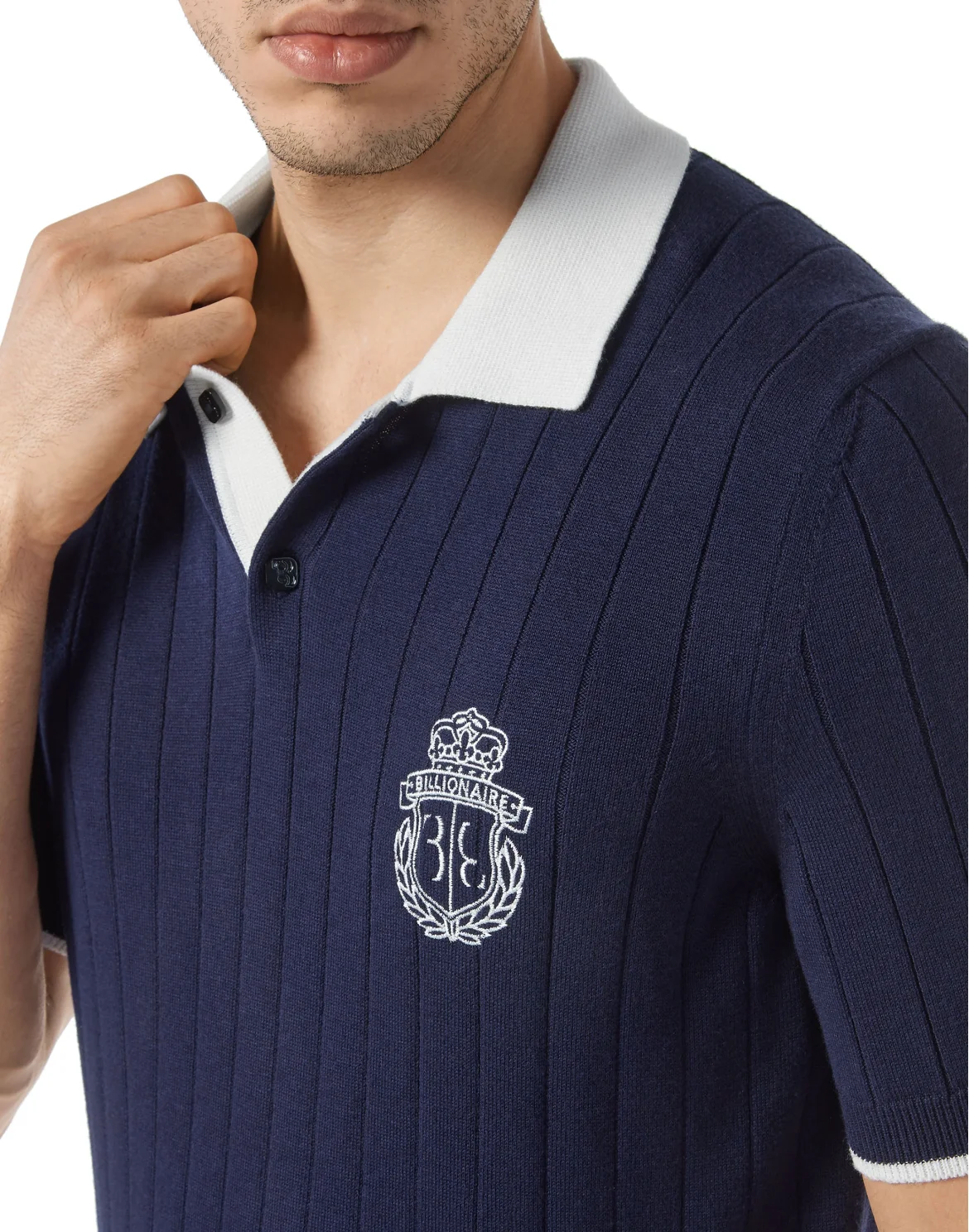 Cotton/Wool Polo Shirt SS, цвет: Синий