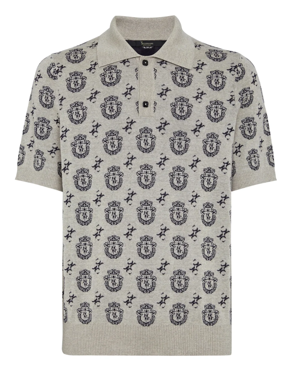Wool/Silk Polo Shirt SS, цвет: Бежевый