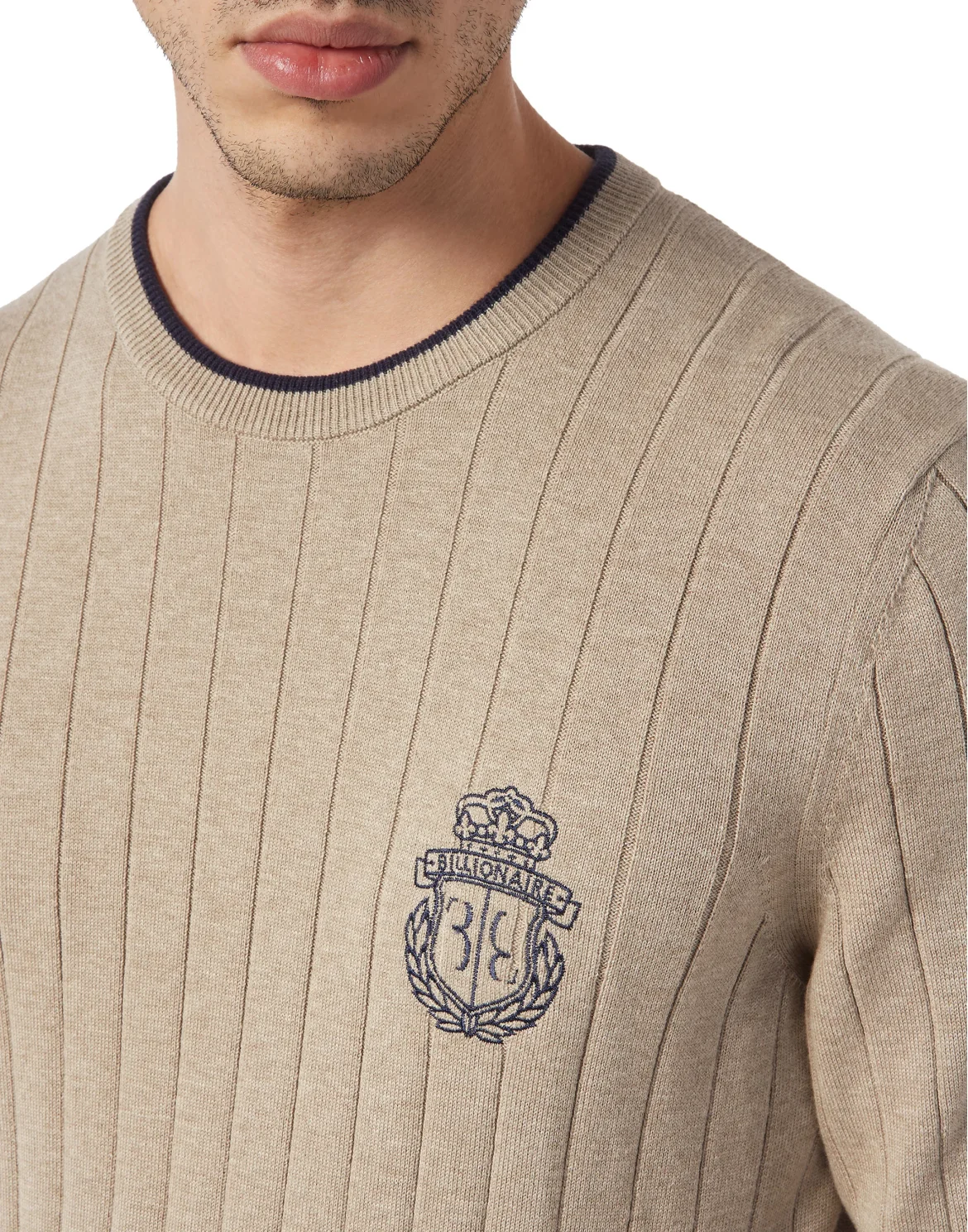 Wool/Cotton Pullover  LS, цвет: Бежевый