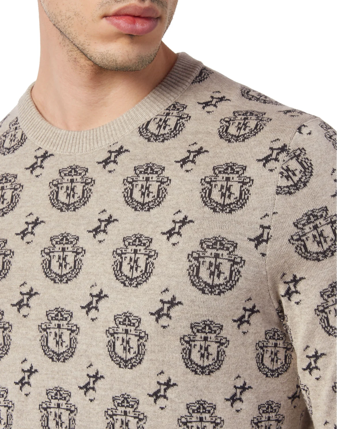 Wool/Cotton Pullover LS, цвет: Бежевый