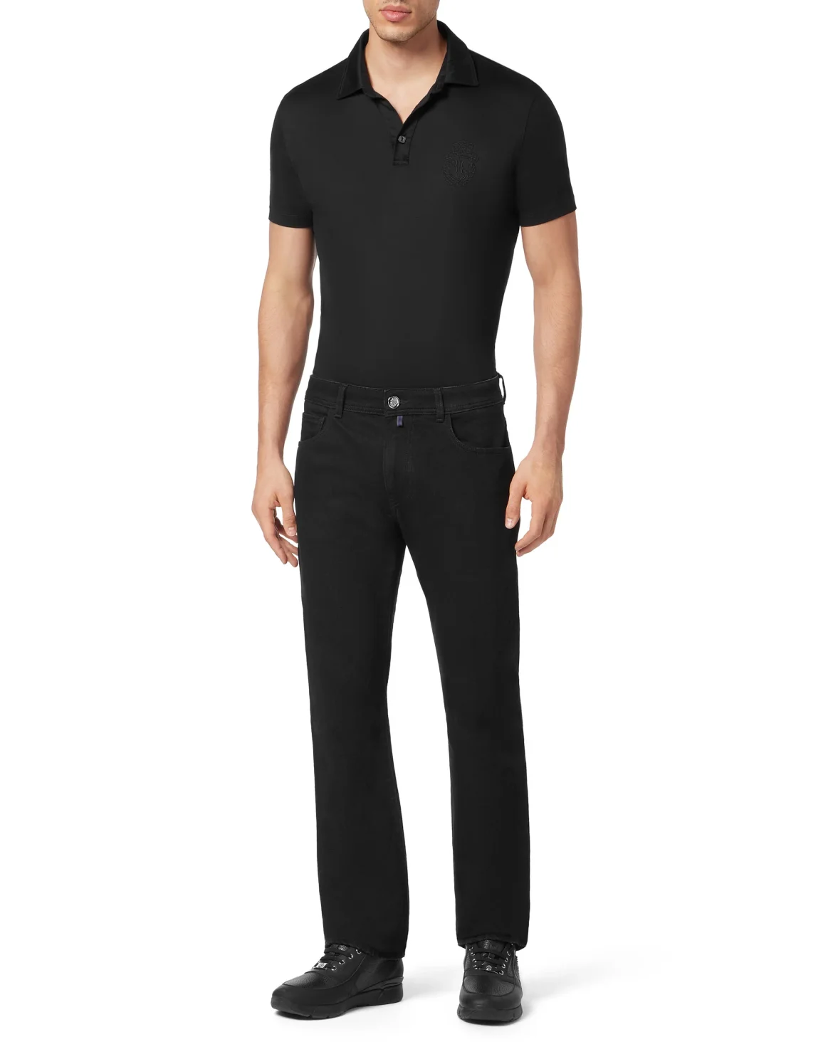 Denim Trousers Regular Fit, цвет: Черный